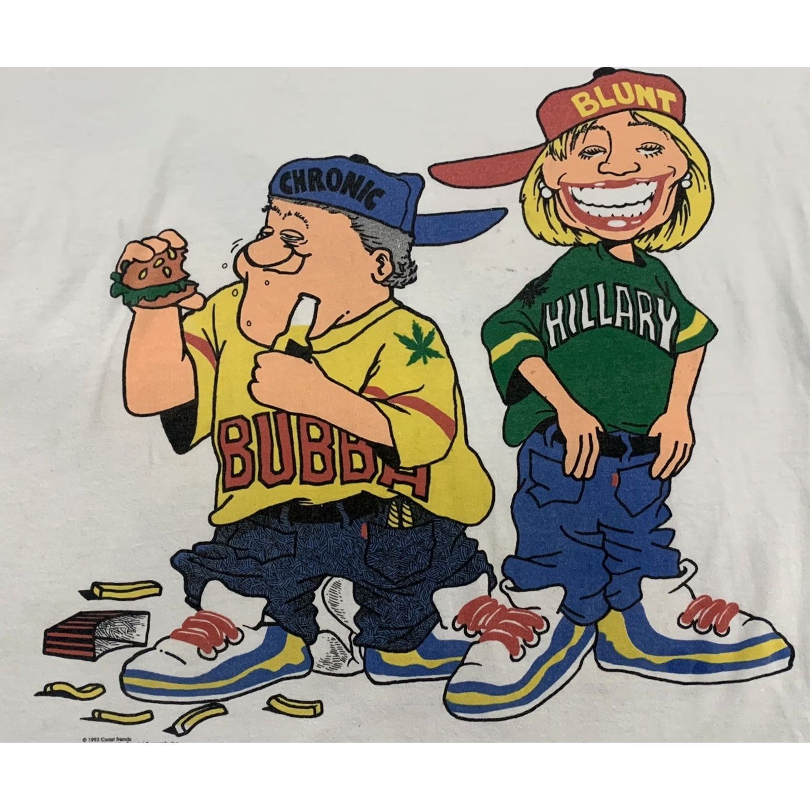 Vintage VINTAGE Coast Trends Shirt XL White Clinton Hillary Bill Trump Epstein 90s Politics Marijuana Crew Neck Short Sleeve T-Shirt Men Regular Double-Sided Size US XL / EU 56 / 4 - 3 Thumbnail