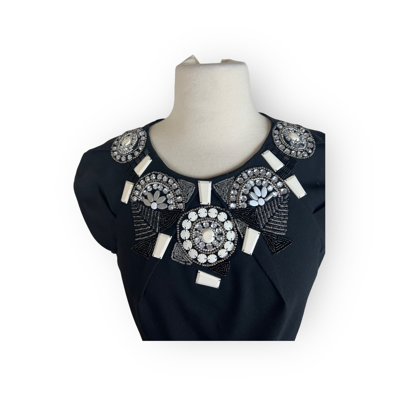 Vintage Bebe | Vintage Y2K Beaded Mini Dress | Small Size S / US 4 / IT 40 - 10 Thumbnail