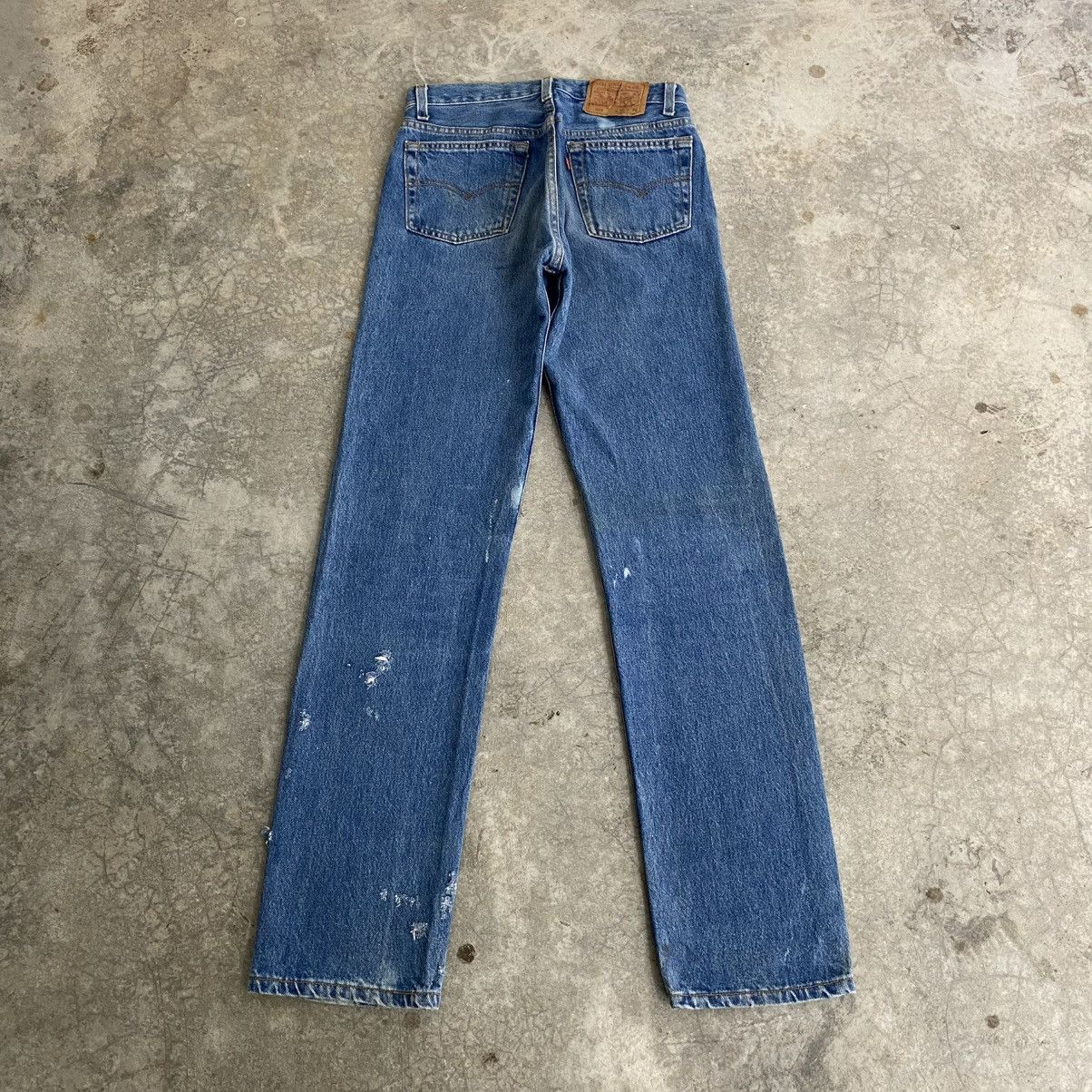 Levi's Size 29x32.5 Vintage 1992 Levis 501 Faded Blue Stained Jeans Size US 29 - 9 Thumbnail