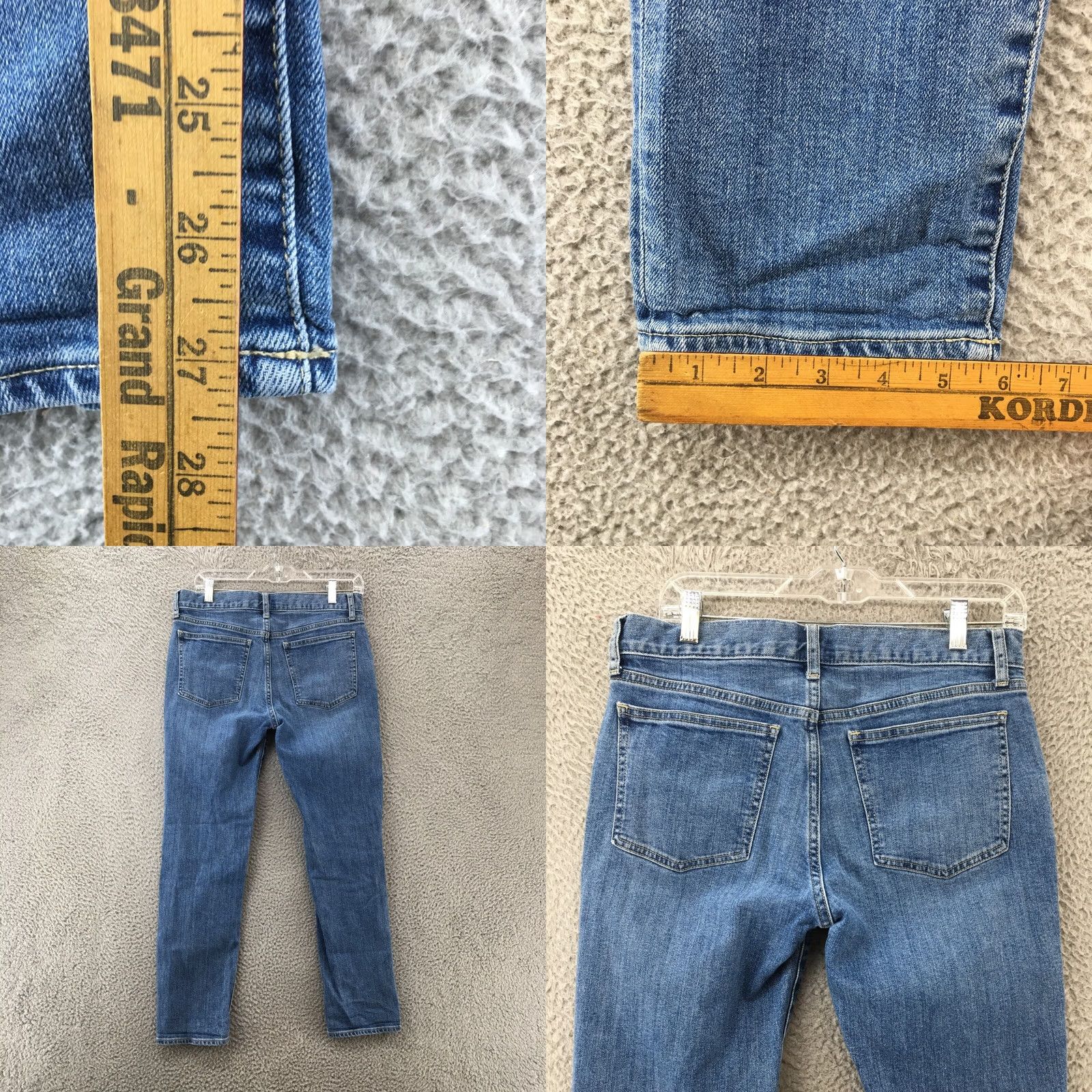 Gap GAP Girlfriend Distressed Jeans Womens 27 Blue Denim Mid Rise Zip Fly Jeans Size 27" / US 4 / IT 40 - 8 Thumbnail