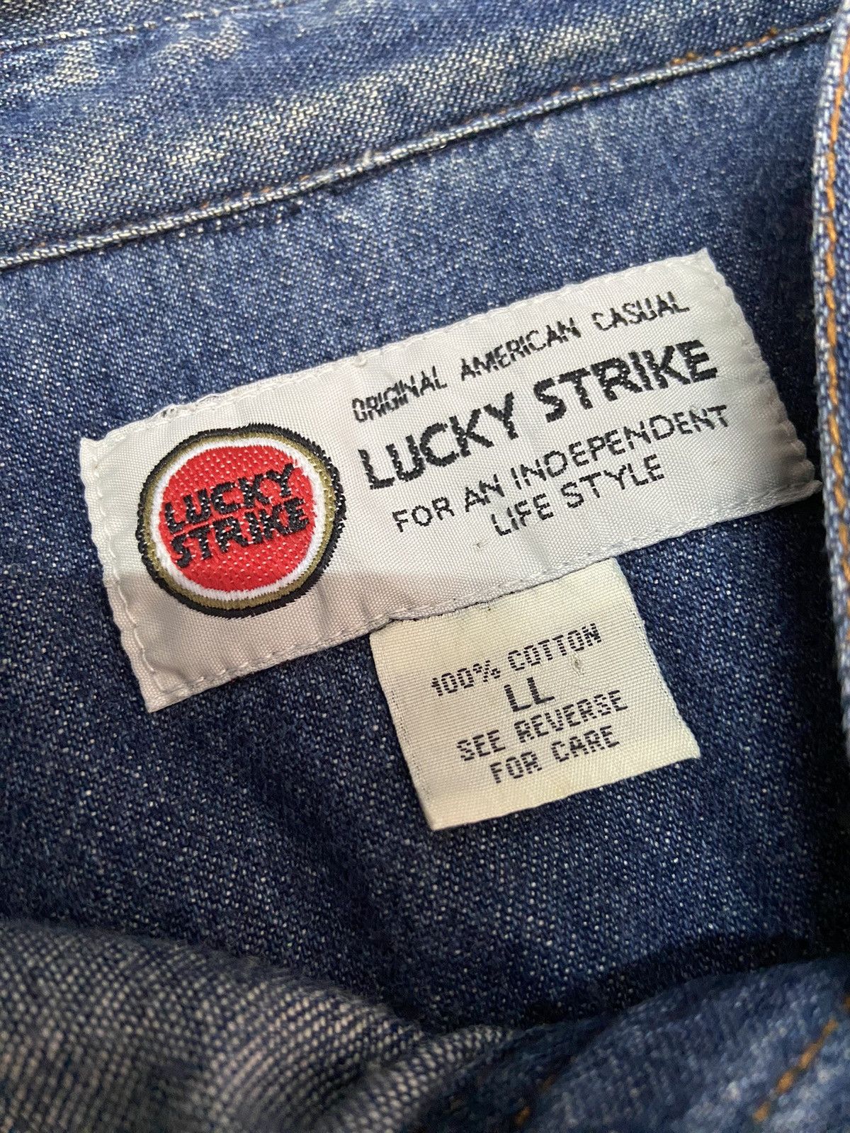 Japanese Brand VINTAGE LUCKY STRIKE WESTERN DENIM SHIRT Size US L / EU 52-54 / 3 - 8 Thumbnail