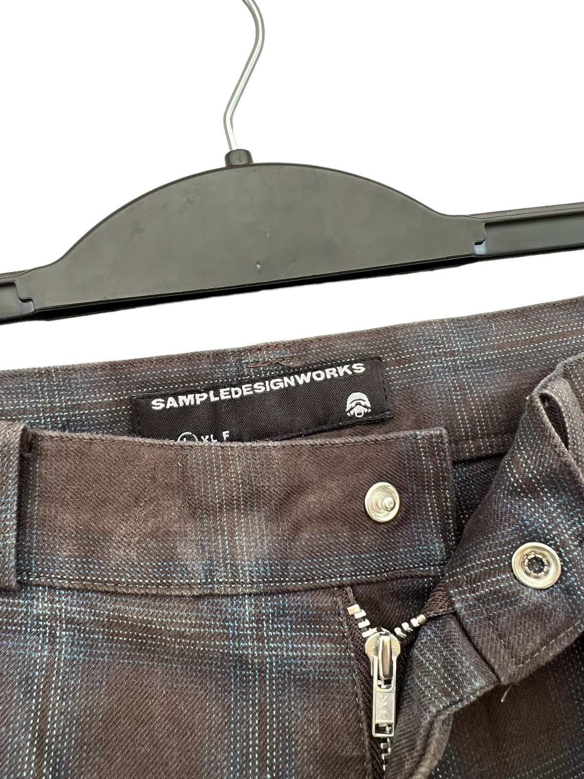 Vintage SAMPLE DESIGN WORKS Japan Shadow Plaid Cargo Trouser Pant Size US 32 / EU 48 - 7 Thumbnail