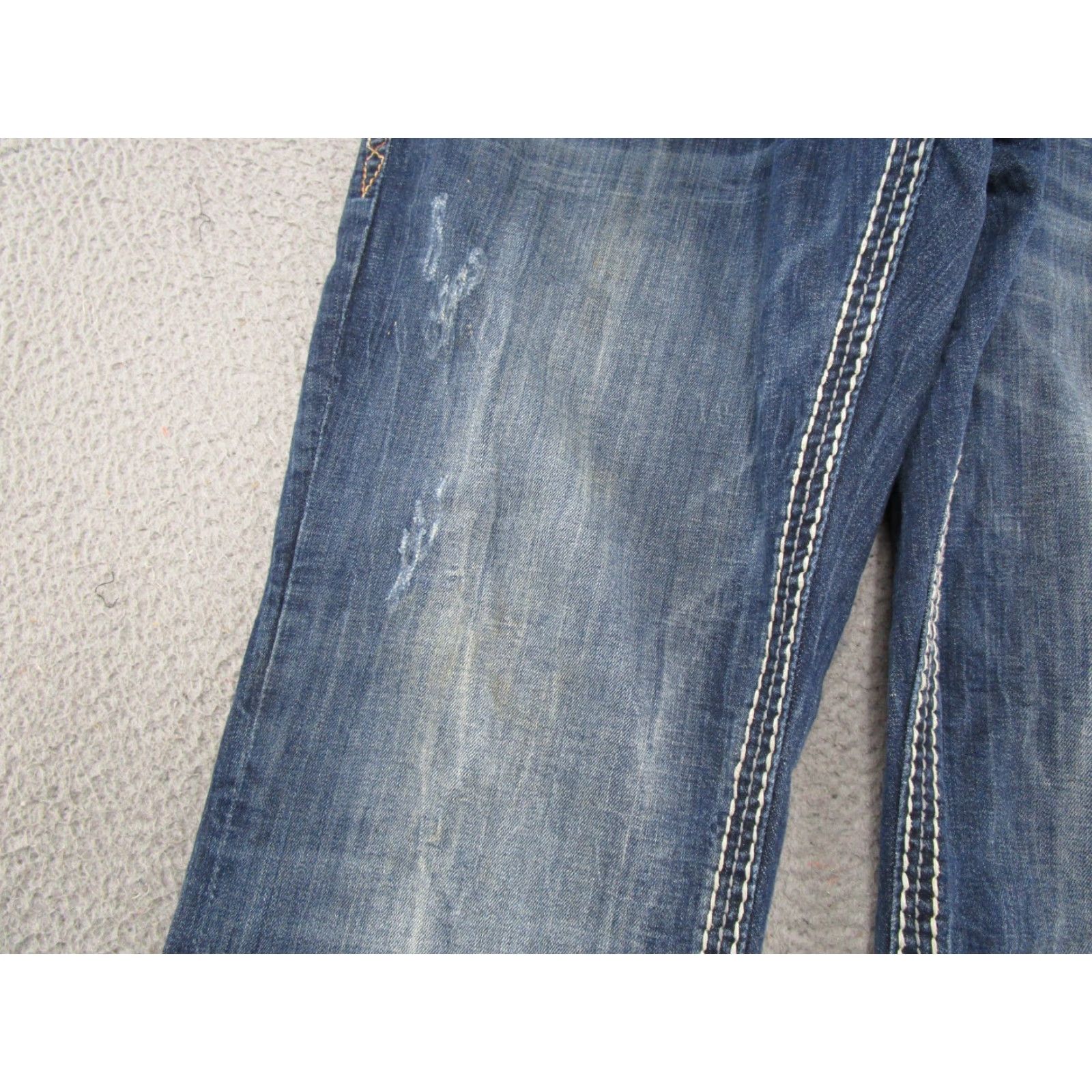 Vintage Rock Revival Jeans Casey Men's 38x33 Distressed Embordered Denim Thick Stitch Size US 38 / EU 54 - 4 Thumbnail