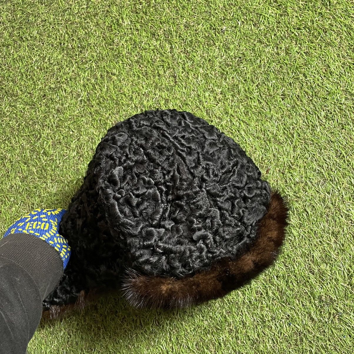 Vintage Vintage Karakul Fur Hat Textured Black Archive Winter OS Size ONE SIZE - 4 Thumbnail