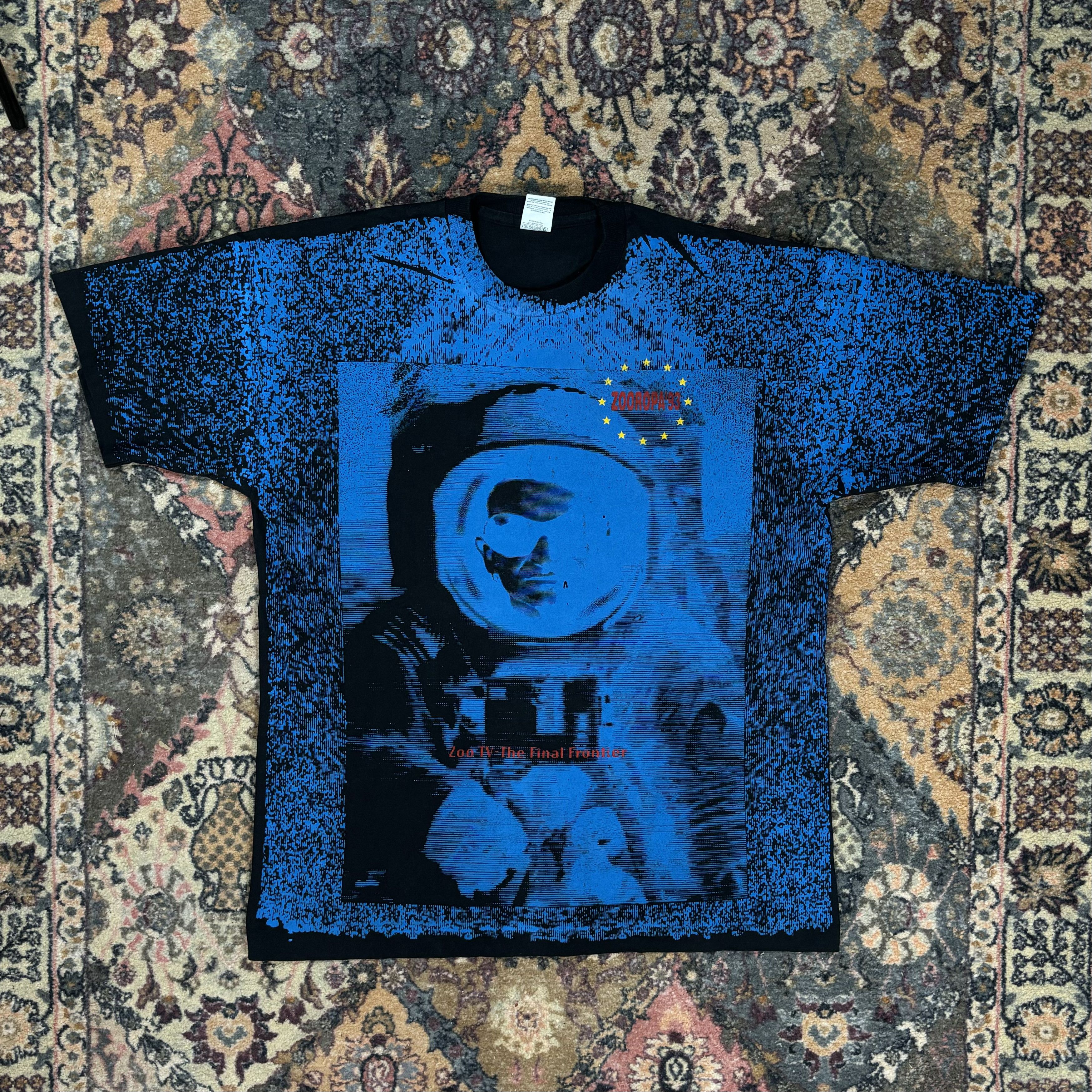 image of Band Tees x Vintage U2 Zooropa T Shirt 1993 Aop Single Stitch 90’ Band in Black, Men's (Size XL)