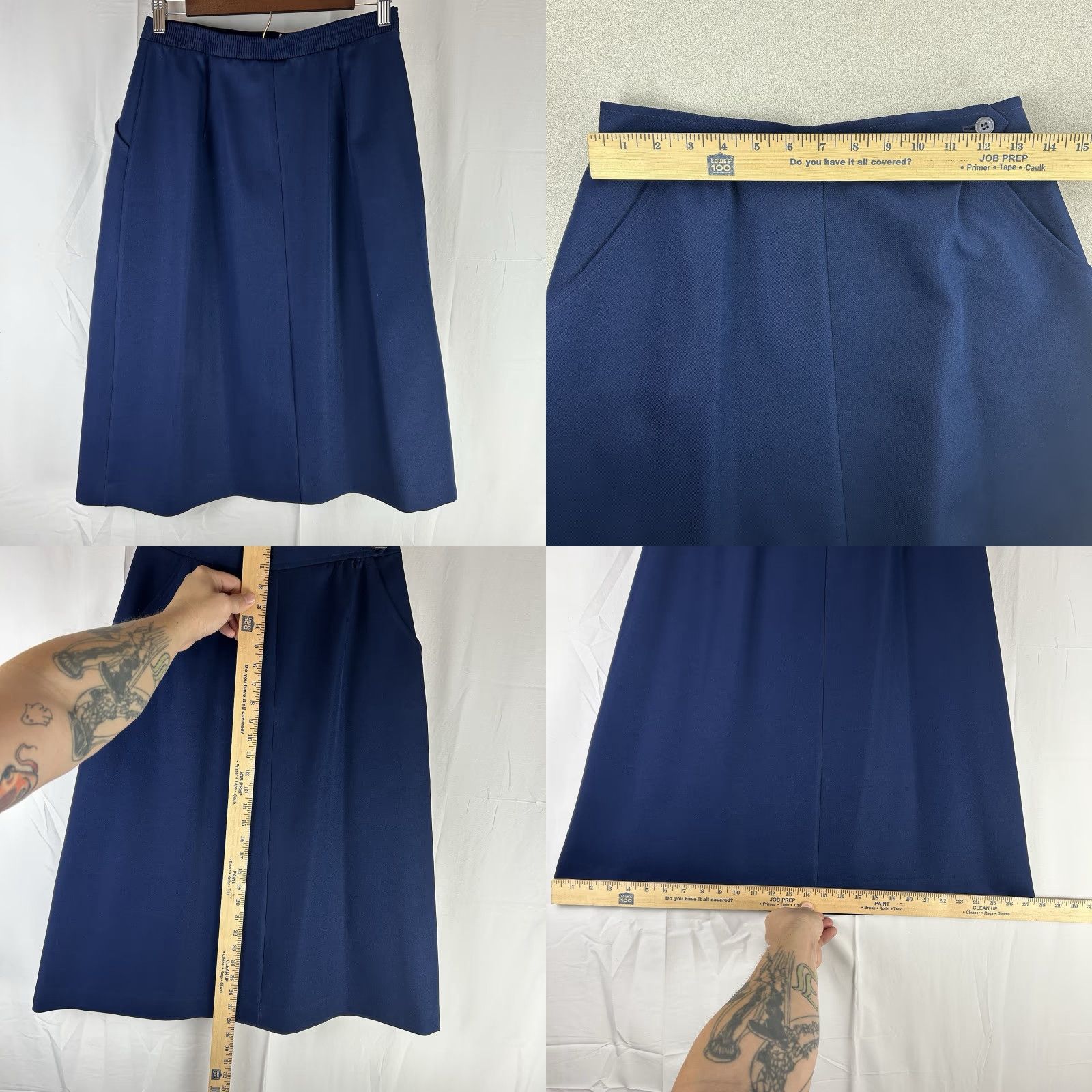 Levi's VINTAGE Levi's Blue Blazer Skirt Suit Set Size 14 80s 90s Power Suit Retro Women Size 36" / US 14 / IT 50 - 10 Thumbnail