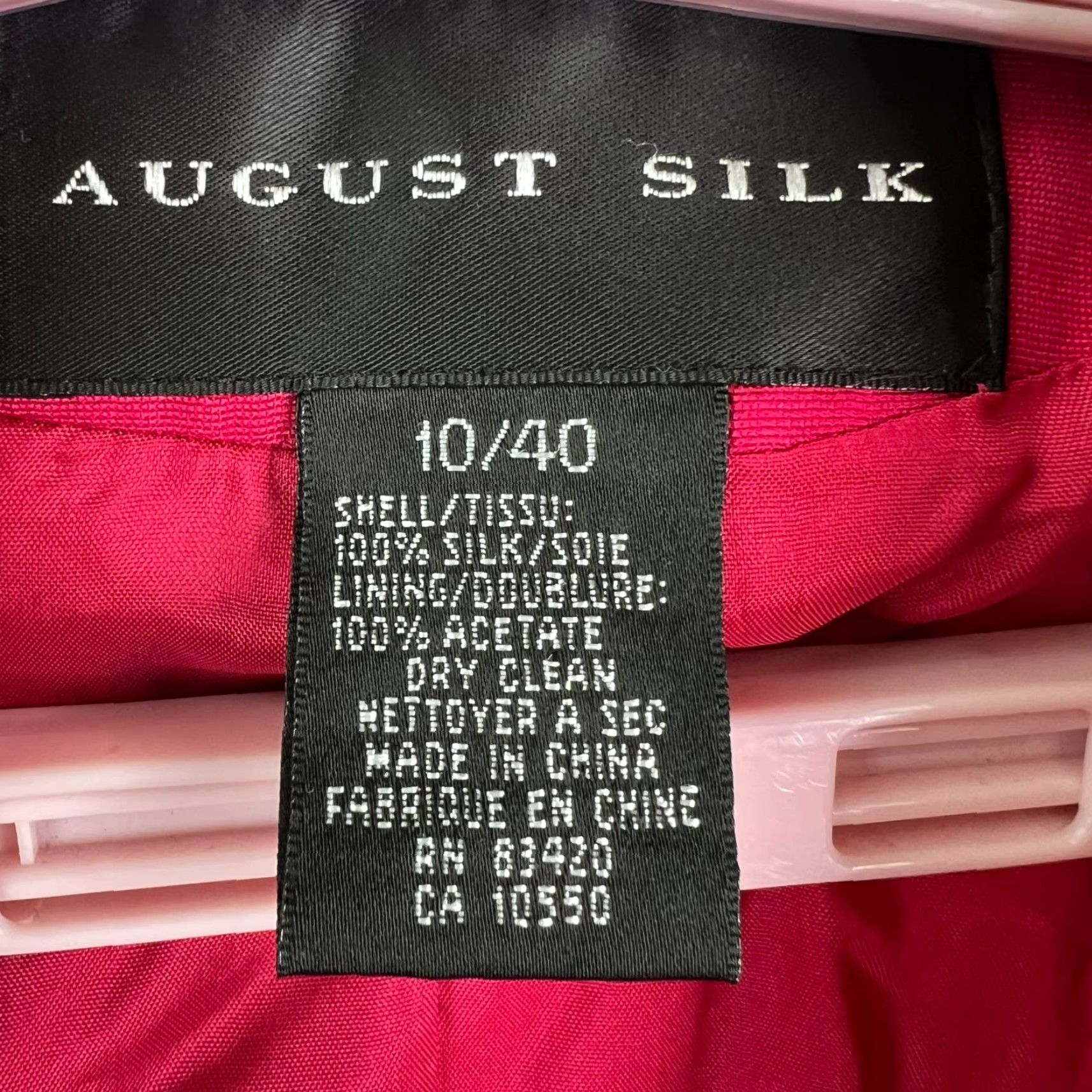 Vintage VINTAGE August Silk Blazer Jacket Womens Size 10 Red 90s Single-Breasted 100% Silk Notch Lapel Size L / US 10 / IT 46 - 4 Thumbnail