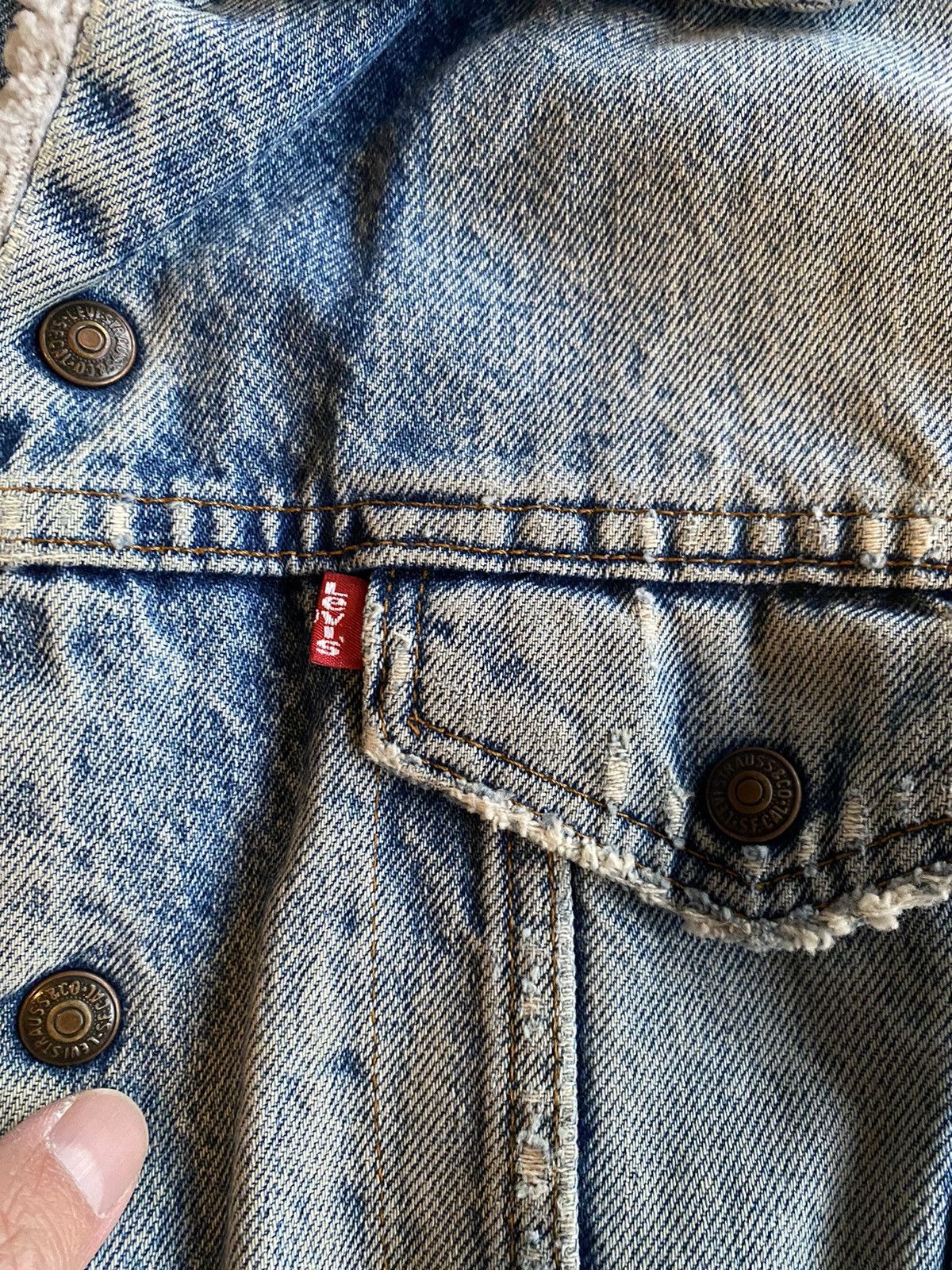 Levi's × Vintage Vintage Levi’s Denim Sherpa Lined Jacket Size US L / EU 52-54 / 3 - 2 Thumbnail