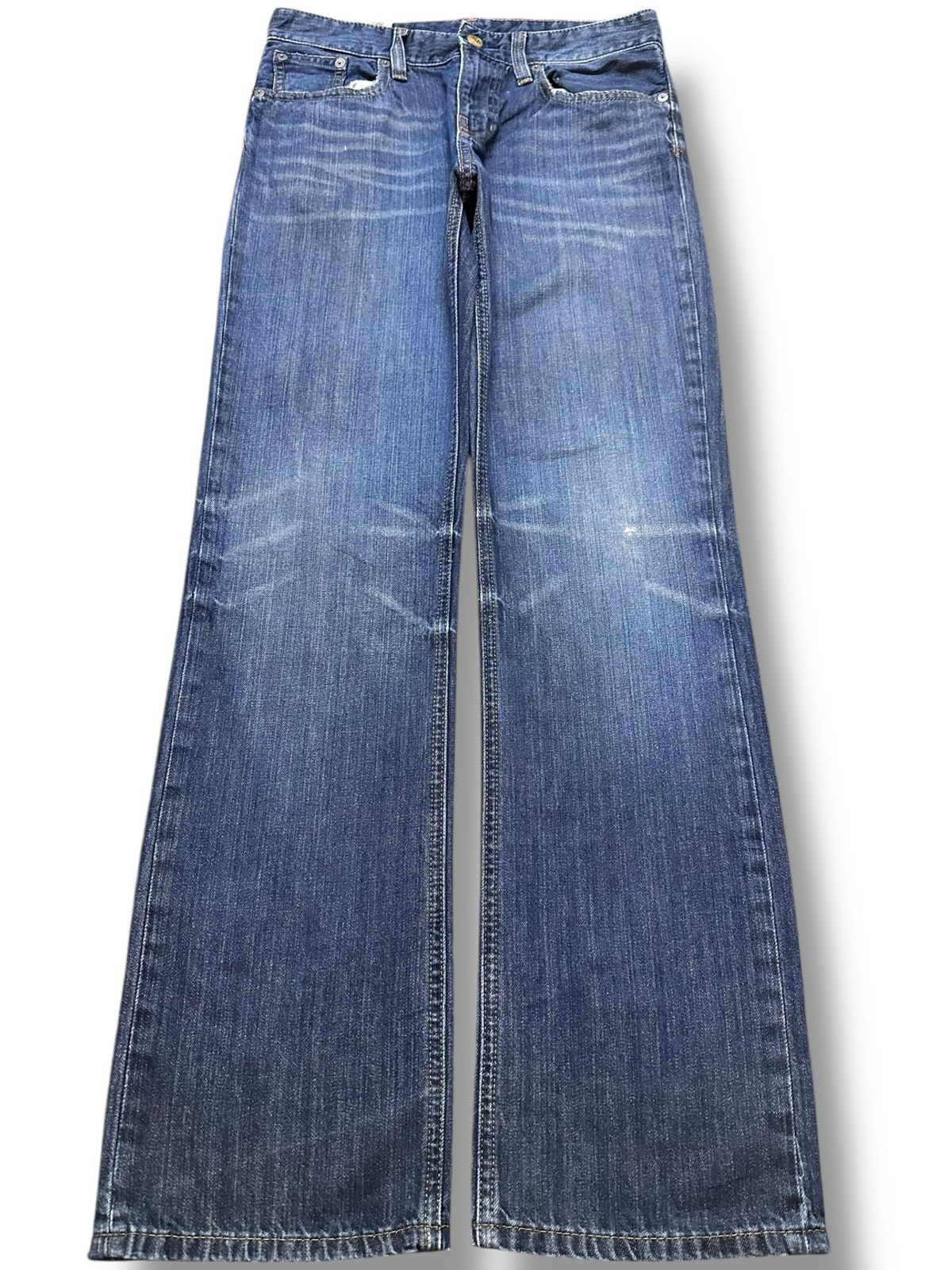 Polo Ralph Lauren Vintage Polo Ralph Lauren Blue Wash Whiskers Denim Size US 29 - 1 Thumbnail
