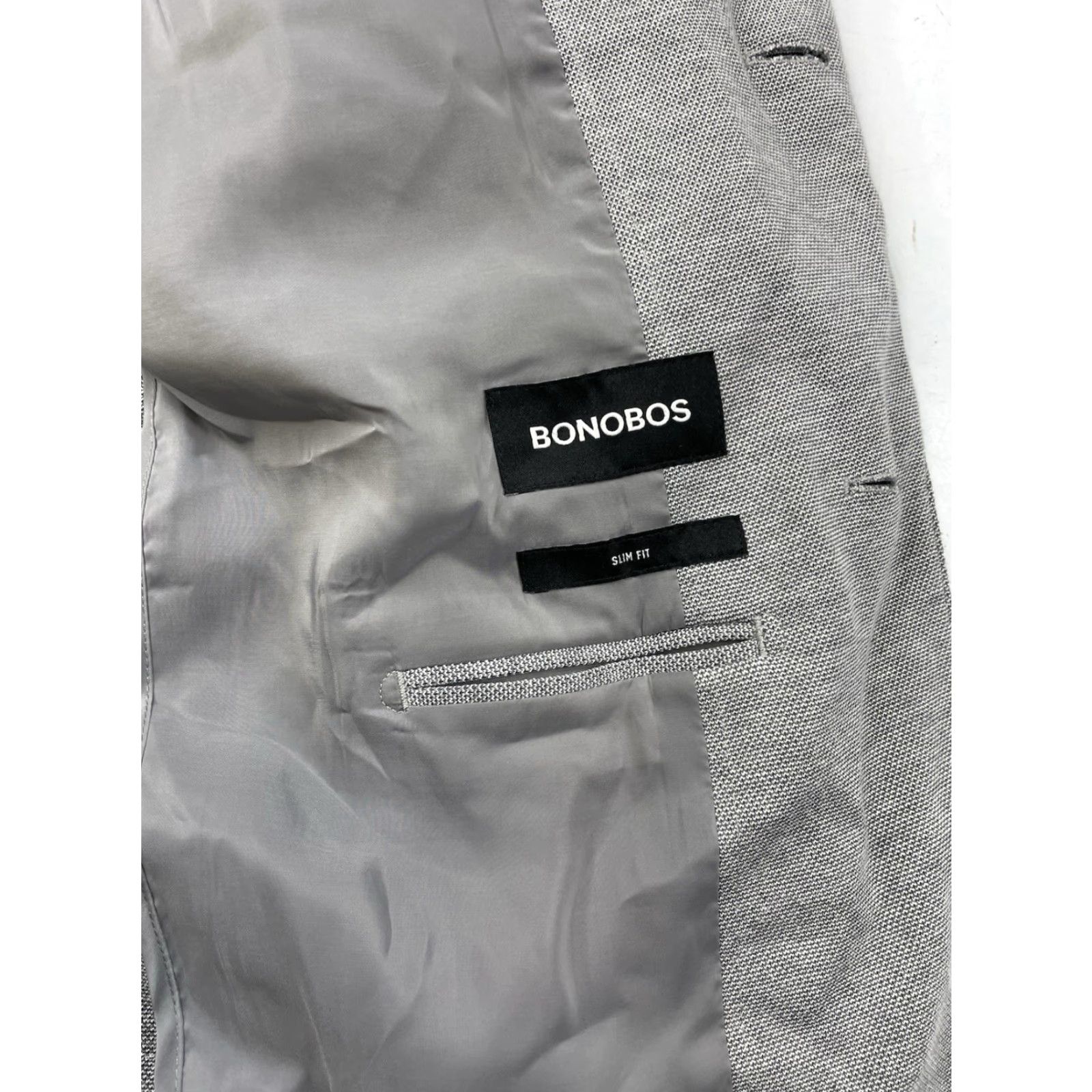 Bonobos Bonobos Blazer Jacket Slim Two-Button Notch Lapel Gray Mens M Size 40R - 4 Thumbnail