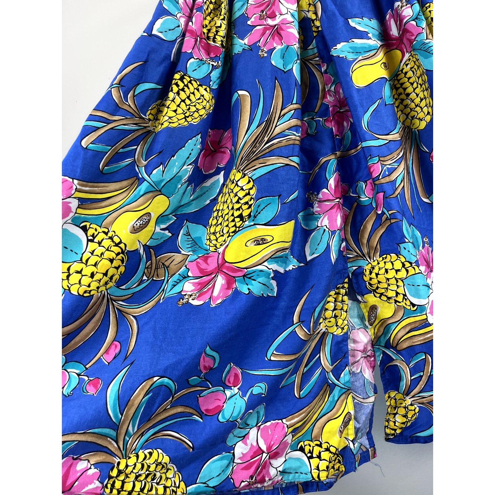 Vintage Vintage Vibrant Paula Saker Pineapple Floral Skirt 10 Size 32" / US 10 / IT 46 - 3 Thumbnail