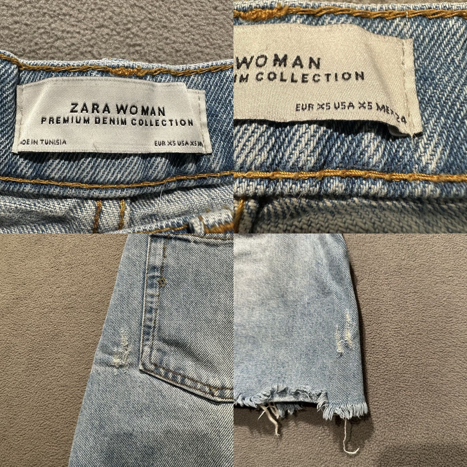Zara Zara Woman Denim Mini Skirt XS Blue Frayed Hem Distressed GUC Womens Size 26" / US 2 / IT 38 - 8 Thumbnail