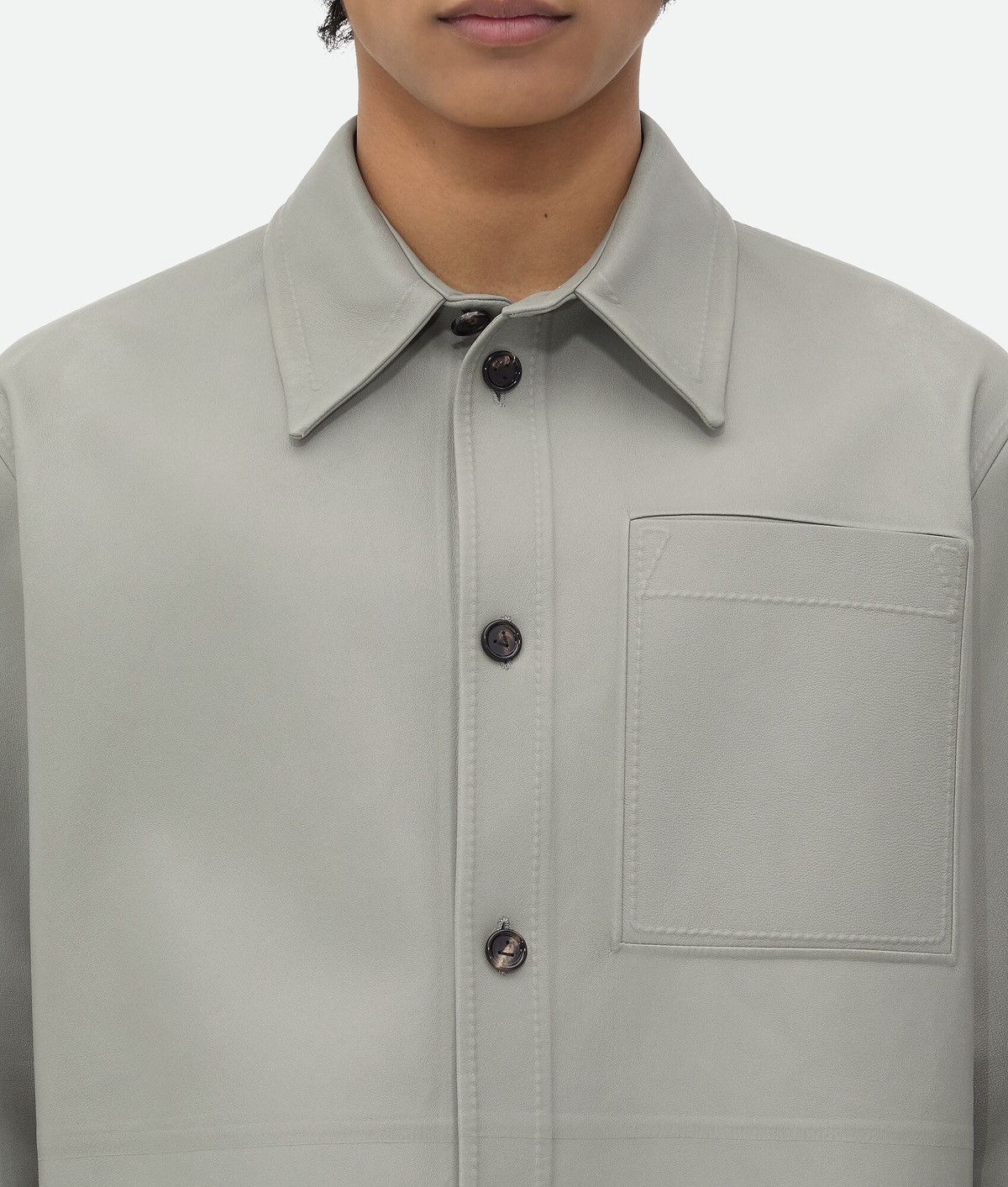 Bottega Veneta 💥$9.6 VALUE💥 Bonded Leather Shirt Jacket Size US S / EU 44-46 / 1 - 4 Thumbnail