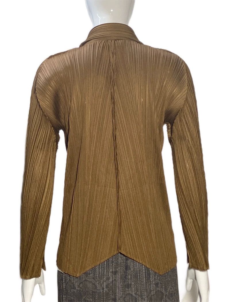 Issey Miyake Issey Miyake size:4 Brown pleated cardigan Size XS / US 0-2 / IT 36-38 - 2 Thumbnail