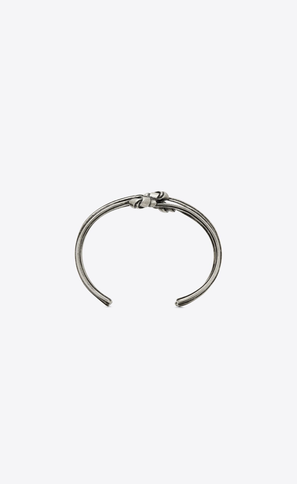 Saint Laurent Paris o1b1hav110924 Size: L / Triple Knot Bracelet Metal in Silver Size ONE SIZE - 3 Thumbnail