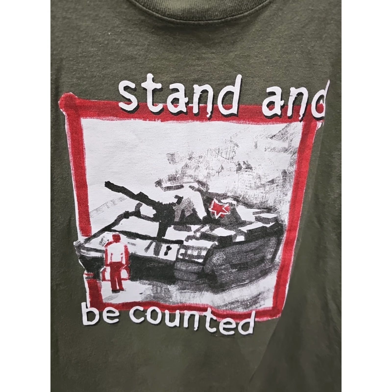 Anvil VTG Crosby Stills Nash Young Stand and Be Counted Anvil T-Shirt Large Green Crew Neck Short Sleeve Mens Shirt 2000s Band Rock Graphic Print Size US L / EU 52-54 / 3 - 4 Thumbnail