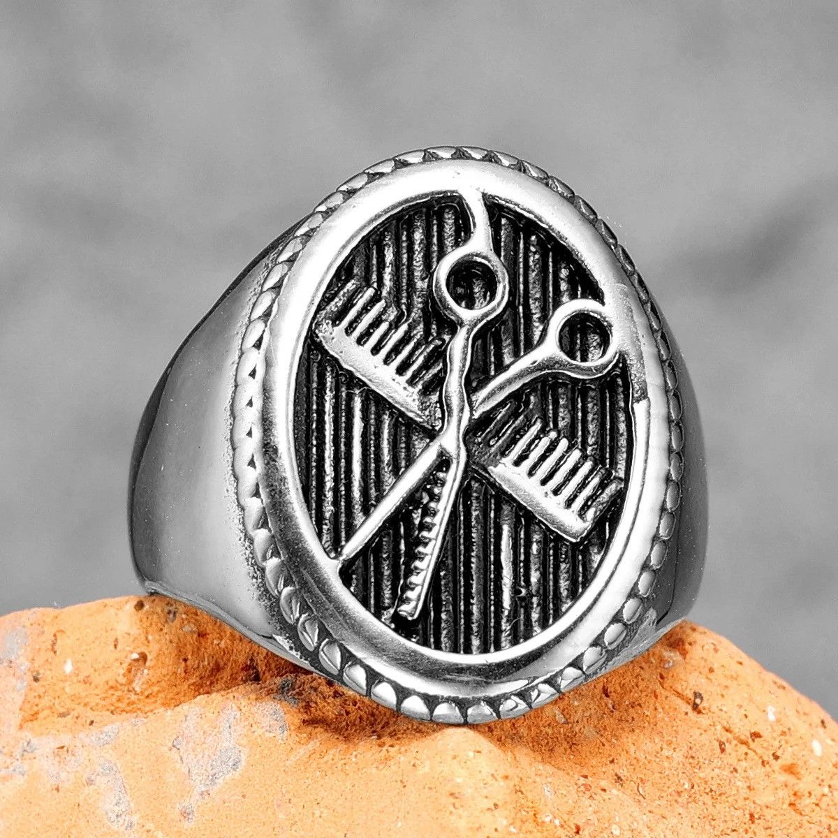 Jewelry Barber Shop Ring Streetwear Jewelry Fashion Gift Size ONE SIZE - 2 Thumbnail