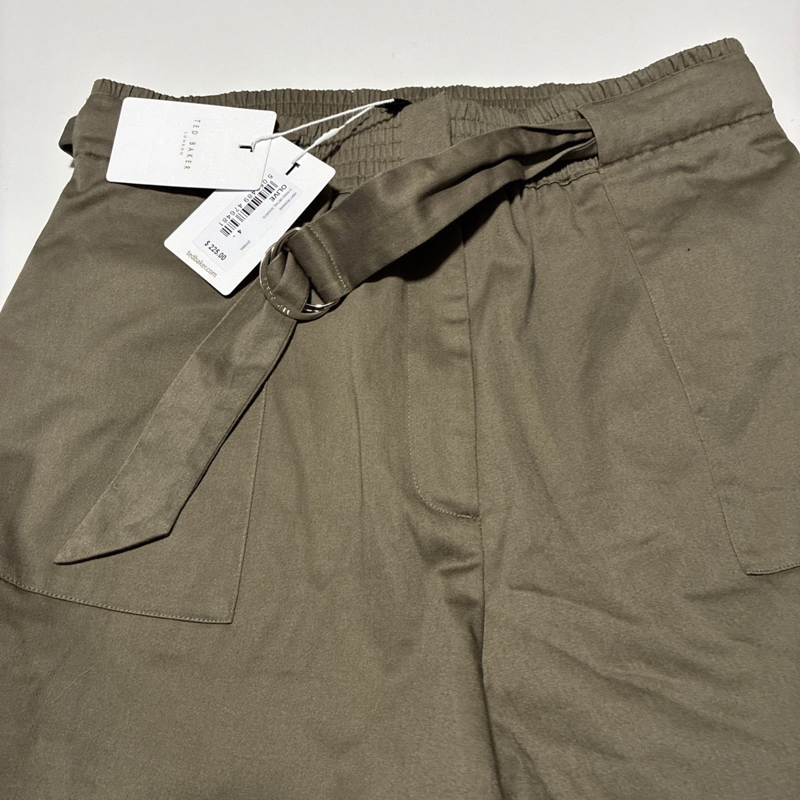 Ted Baker NWT Ted Baker RONNIIE Olive D-Ring Detail High-Waisted Short Size 27" / US 4 / IT 40 - 1 Thumbnail