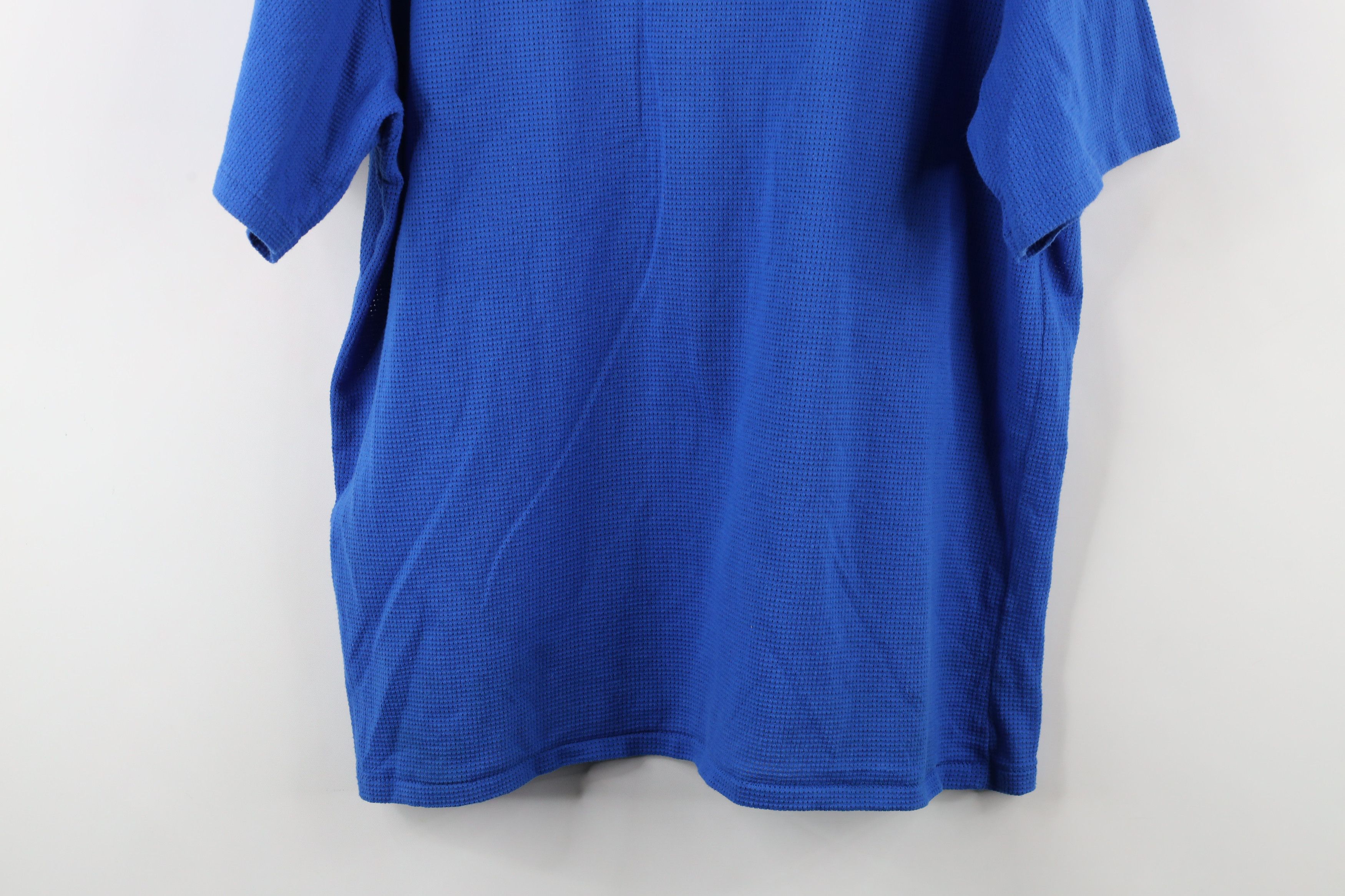Majestic × Vintage Vintage 90s Majestic Blank Mesh Knit Polo Shirt Blue USA Size US L / EU 52-54 / 3 - 14 Thumbnail