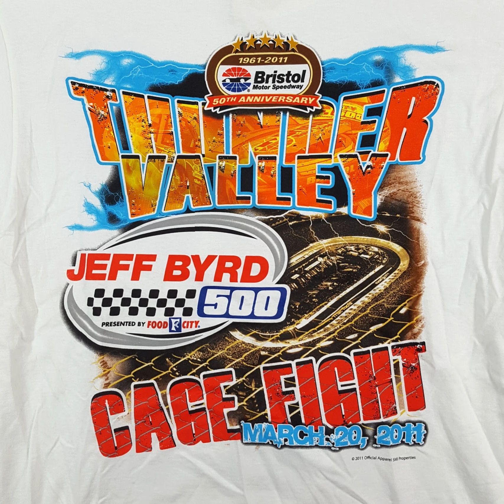 Dickies VINTAGE NASCAR T-Shirt Men Medium White 90s Bristol Speedway Jeff Byrd Retro Car Logo Size US M / EU 48-50 / 2 - 4 Thumbnail