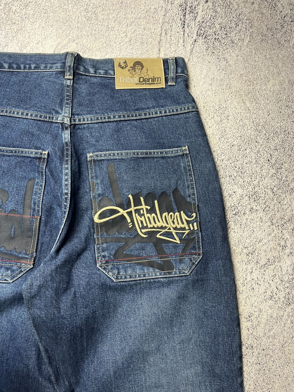 Japanese Brand Vintage Blue Embroidery Baggy Winged Jeans Y2K Size US 32 / EU 48 - 11 Thumbnail