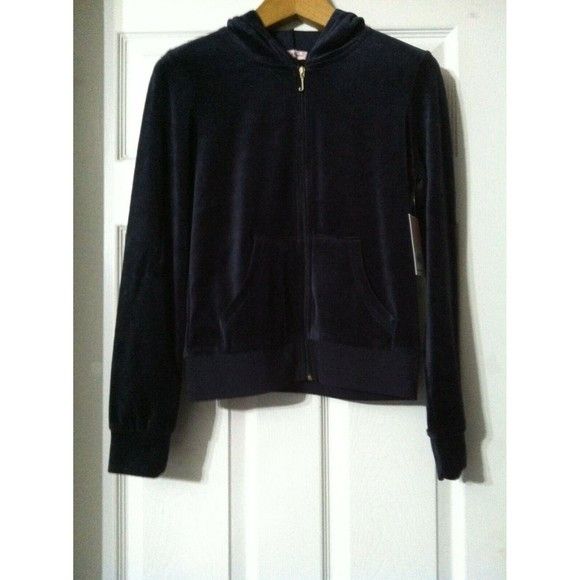 Juicy Couture JUICY COUTURE WOMENS NEW VELOUR HOODED JACKET SIZE:XS Size XS / US 0-2 / IT 36-38 - 1 Thumbnail