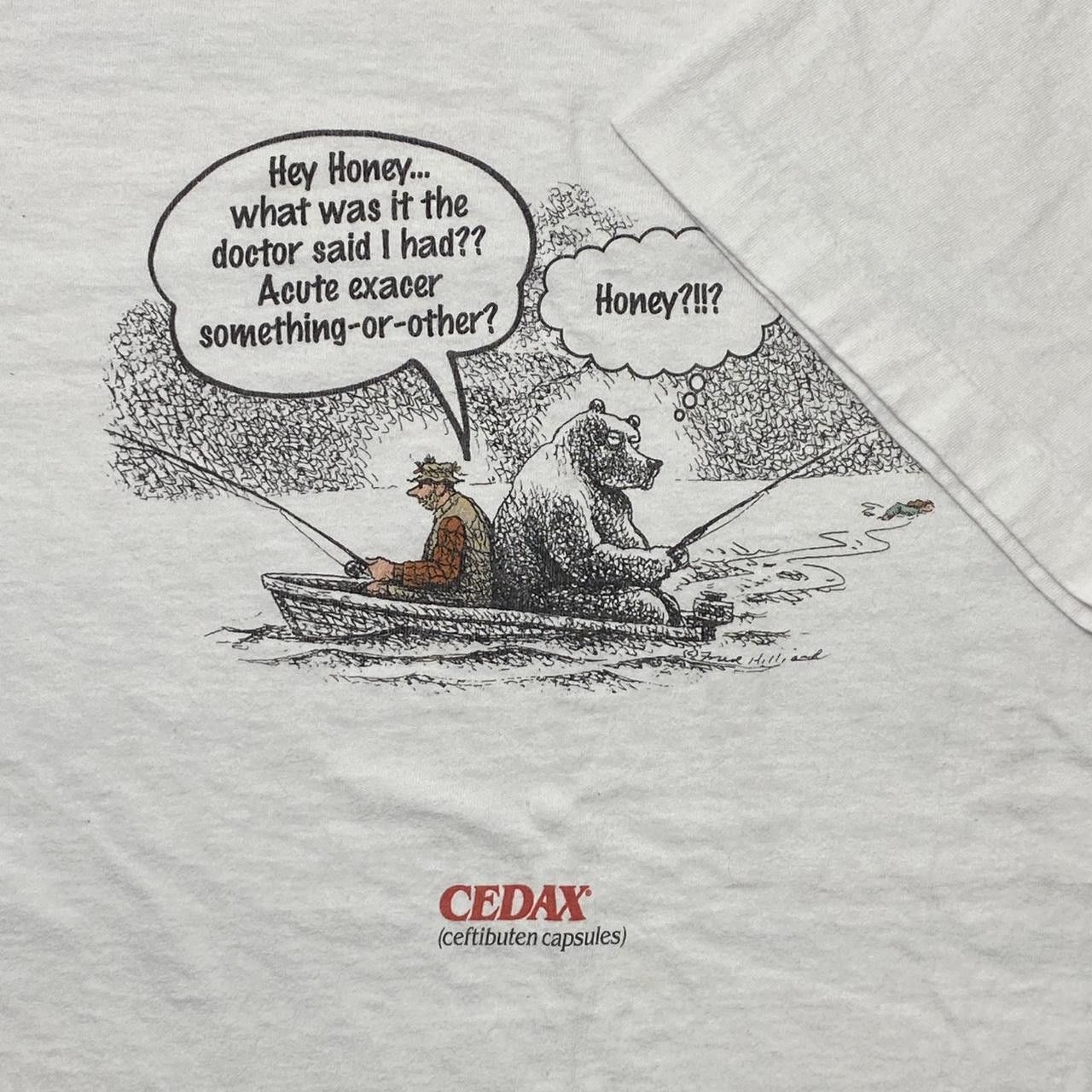 Fruit Of The Loom Vintage Cedax White Cartoon Drug Promo Tee Size XL Size US XL / EU 56 / 4 - 3 Thumbnail