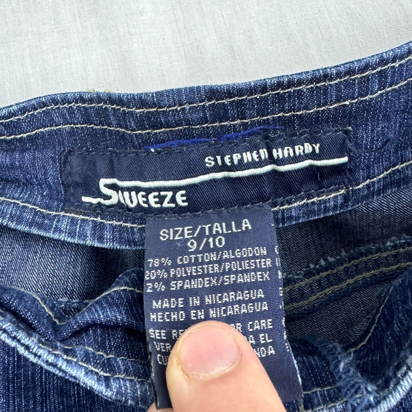 Vintage Vintage Squeeze Stephen Hardy Flared Jeans Womens 9/10 Blue Grunge Y2K Hipster Punk Size 30" / US 8 / IT 44 - 7 Thumbnail