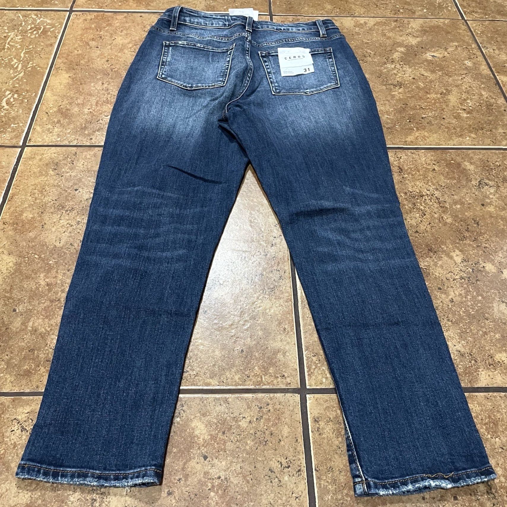 Vintage CEROS Women's Boyfriend Jeans High Rise Medium Blue Size 31 NWT CHB4018 Size 24" / US 00 / IT 34 - 5 Thumbnail