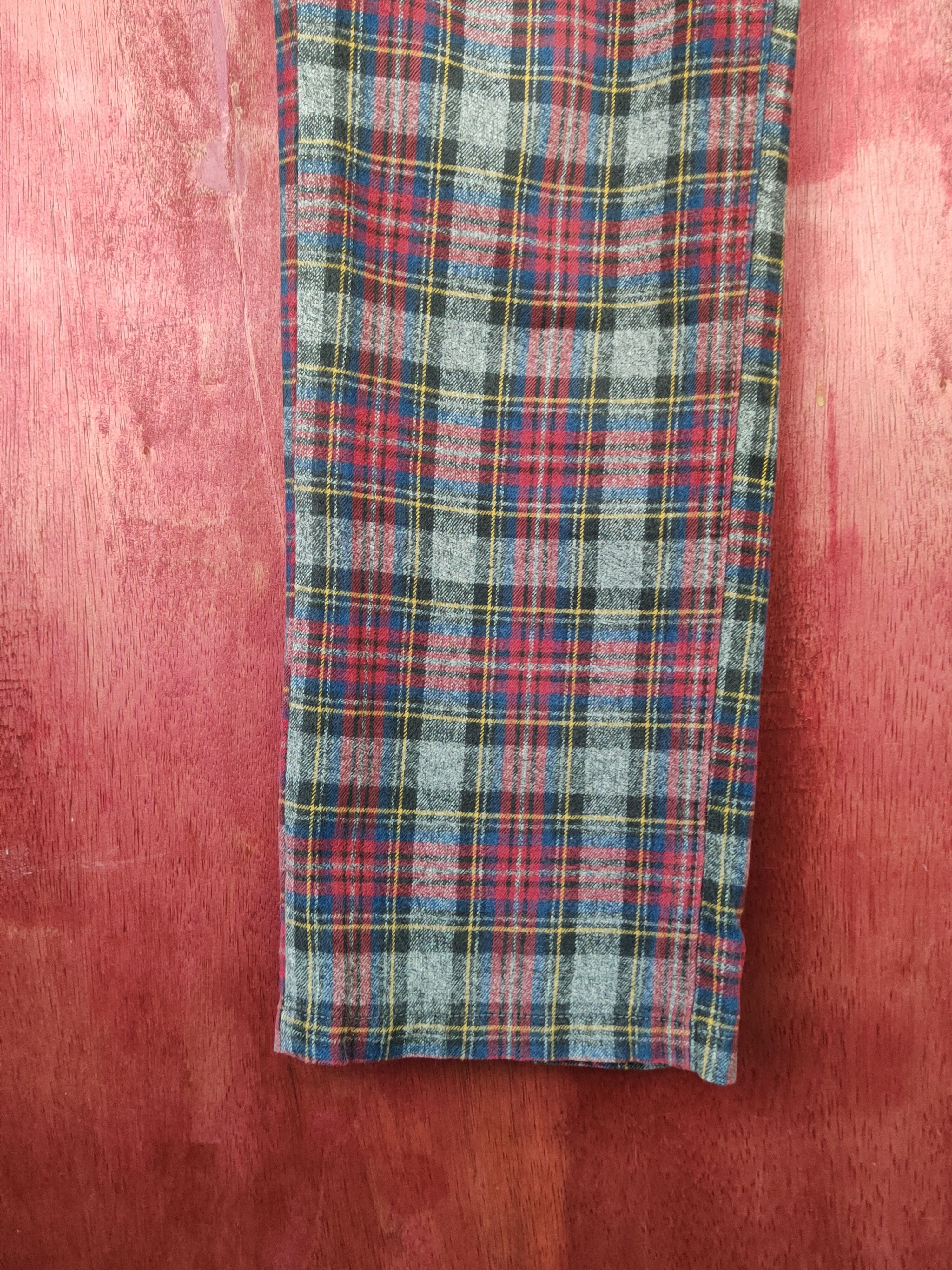 Japanese Brand Duffer of St George Red checkered punk Casual Pants #S1479 Size US 35 - 4 Thumbnail