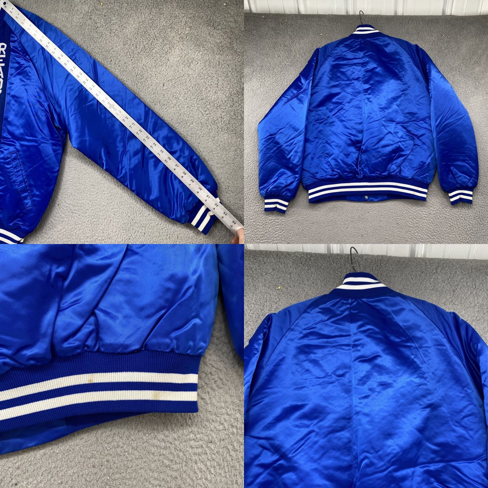 Vintage VINTAGE Ready Bus Lines Snap Up Lined Satin Blue Jacket Jacket Bomber Men XL Blue Satin Lined Vintage Mens Size US XL / EU 56 / 4 - 8 Thumbnail