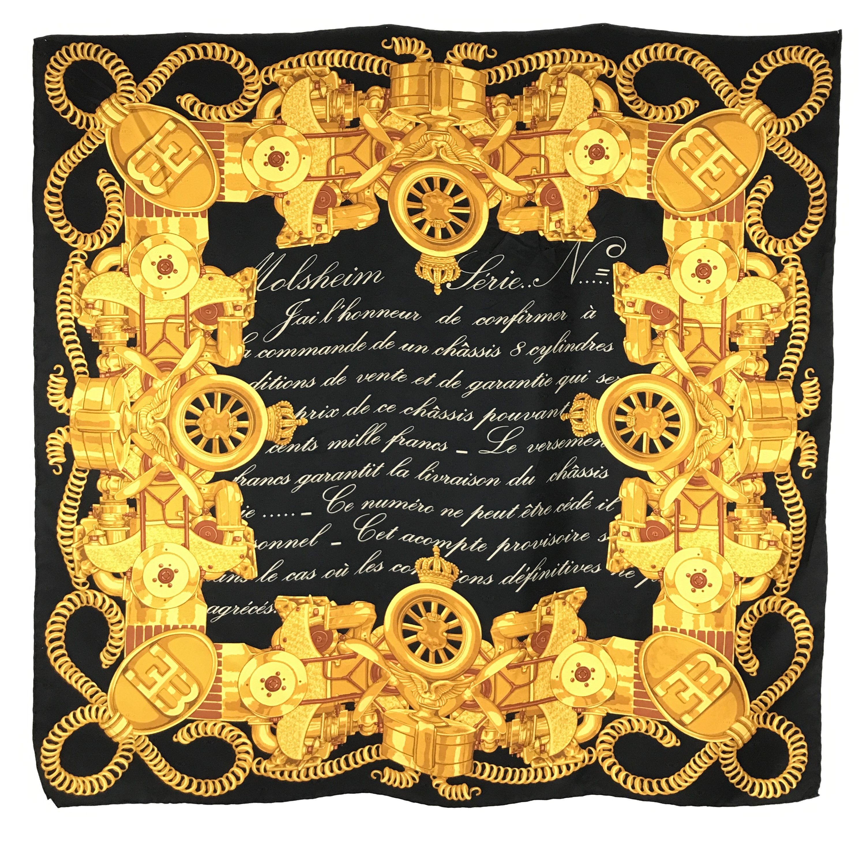 Bugatti × Vintage Vintage EB Bugatti Collection Silk Scarf Size ONE SIZE - 1 Thumbnail