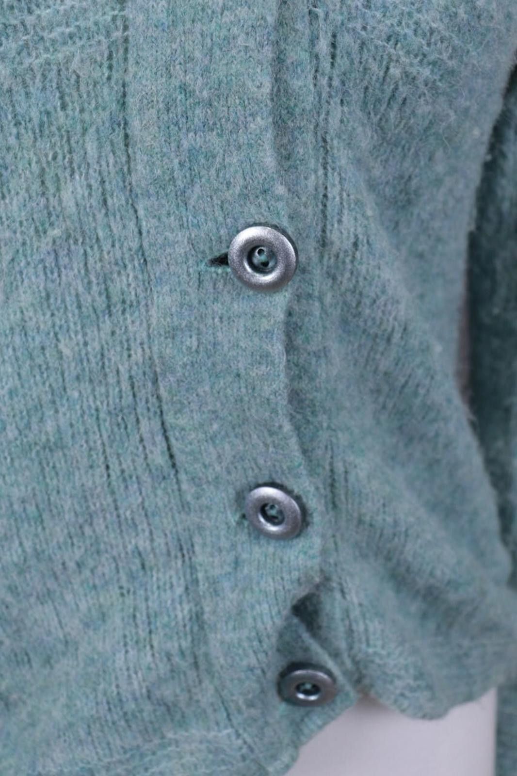 Designer Aventures des Toiles Green Wool Alpaca Knit Jacket Size 40 Size M / US 6-8 / IT 42-44 - 6 Thumbnail