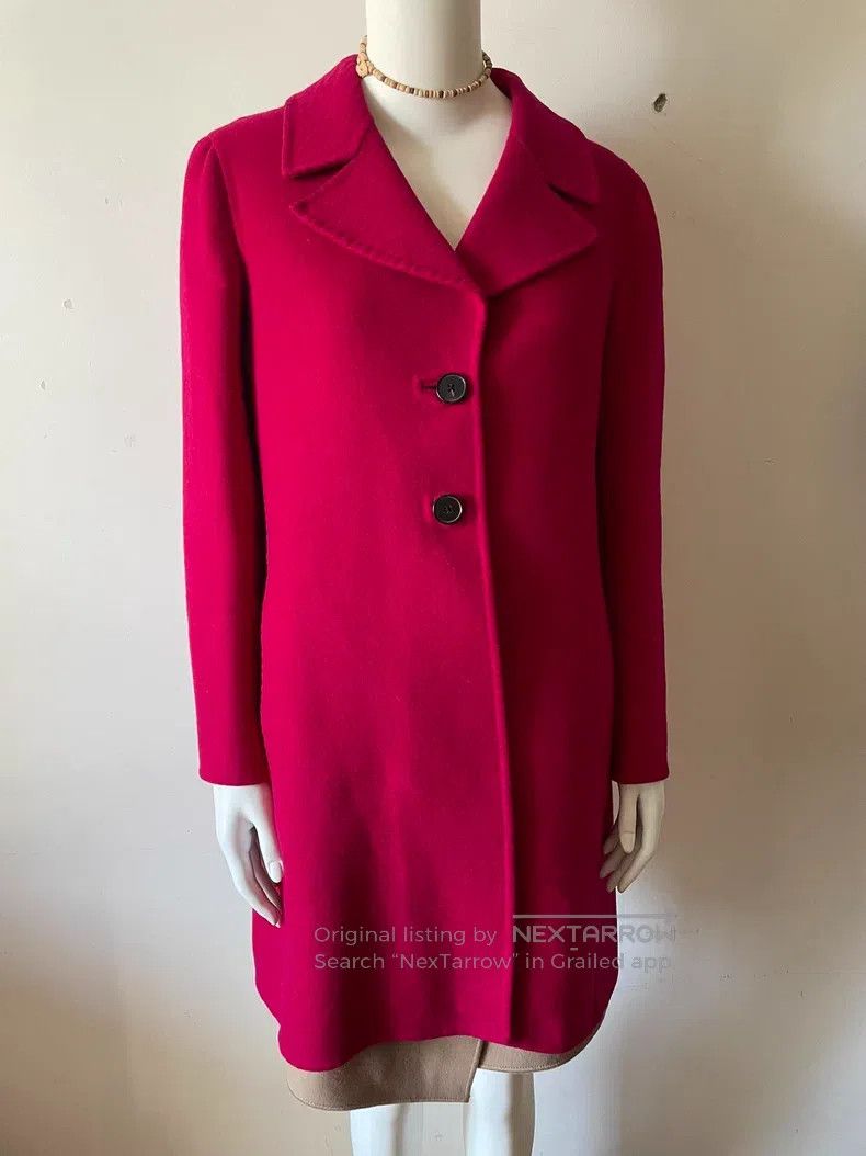 Valentino Valentino A classic rose red wool coat Size L / US 10 / IT 46 - 1 Thumbnail