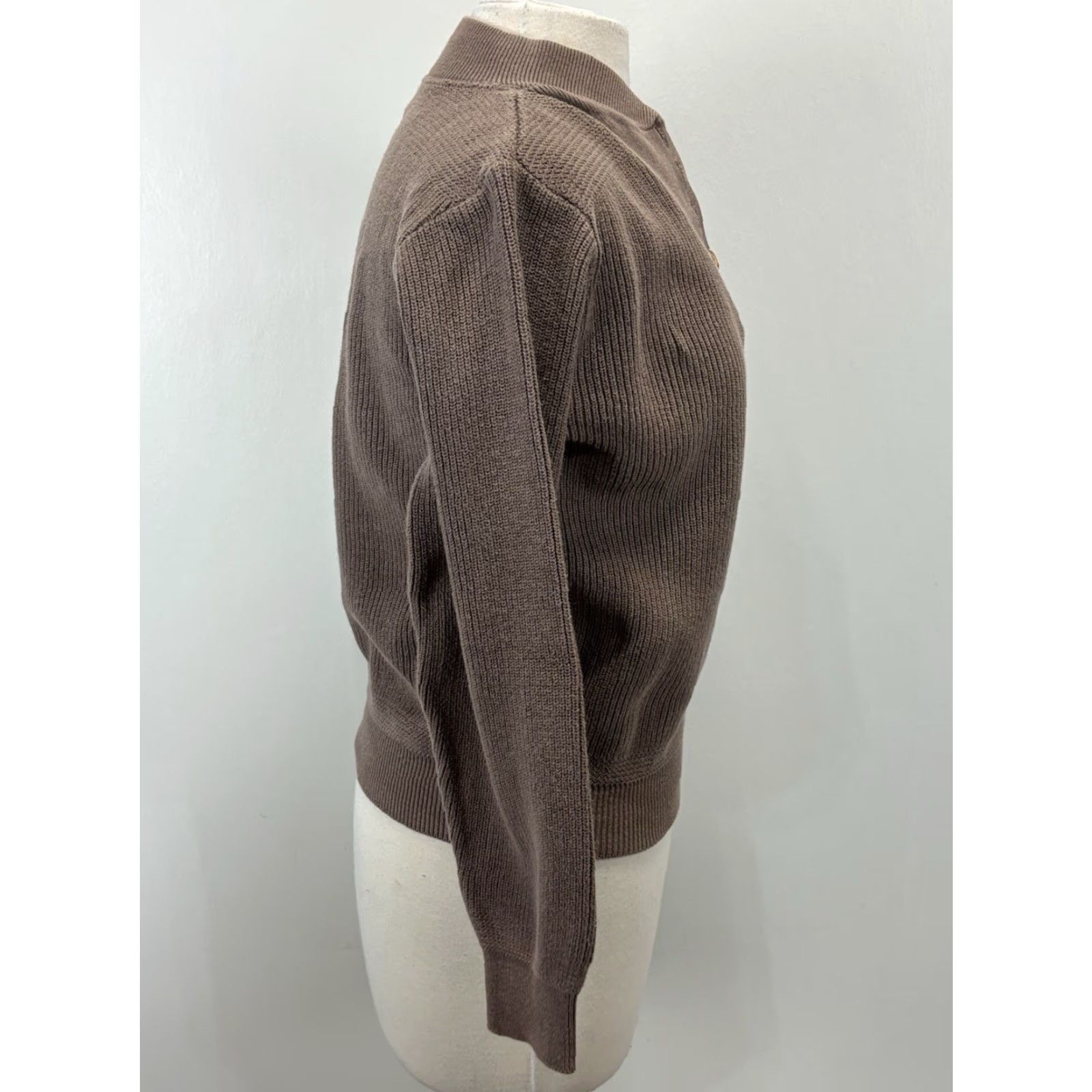 Lands' End VINTAGE Lands' End Henley Sweater Medium Brown Knit Long Sleeve 90s Mens Made in USA Size M / US 6-8 / IT 42-44 - 4 Thumbnail