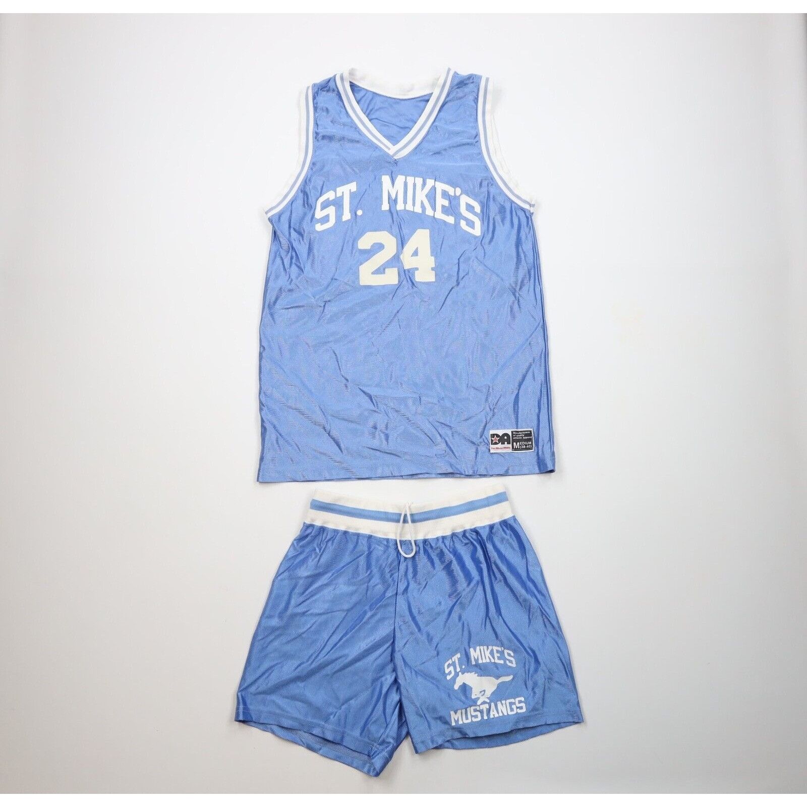 Vintage Vintage 70s 80s St Mikes Mustangs Basketball Uniform Size US M / EU 48-50 / 2 - 1 Thumbnail