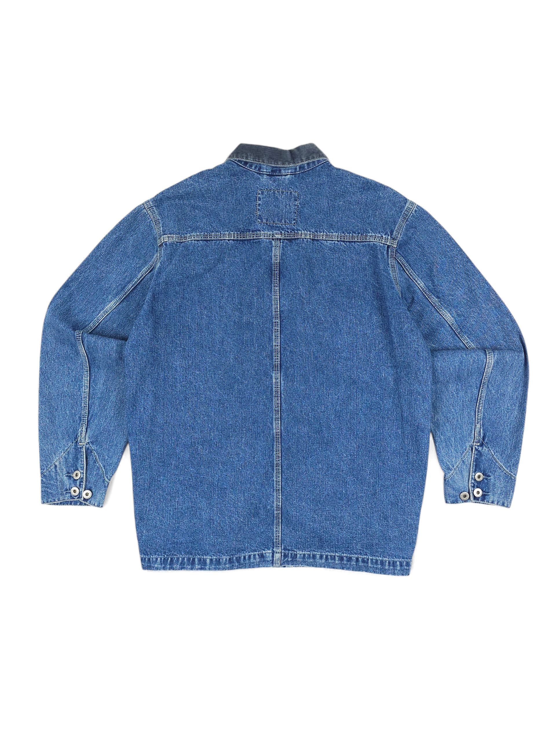Levi's 💎 Vintage 1993 Levi's Blue Cargo Denim Trucker Jacket Size US L / EU 52-54 / 3 - 2 Thumbnail