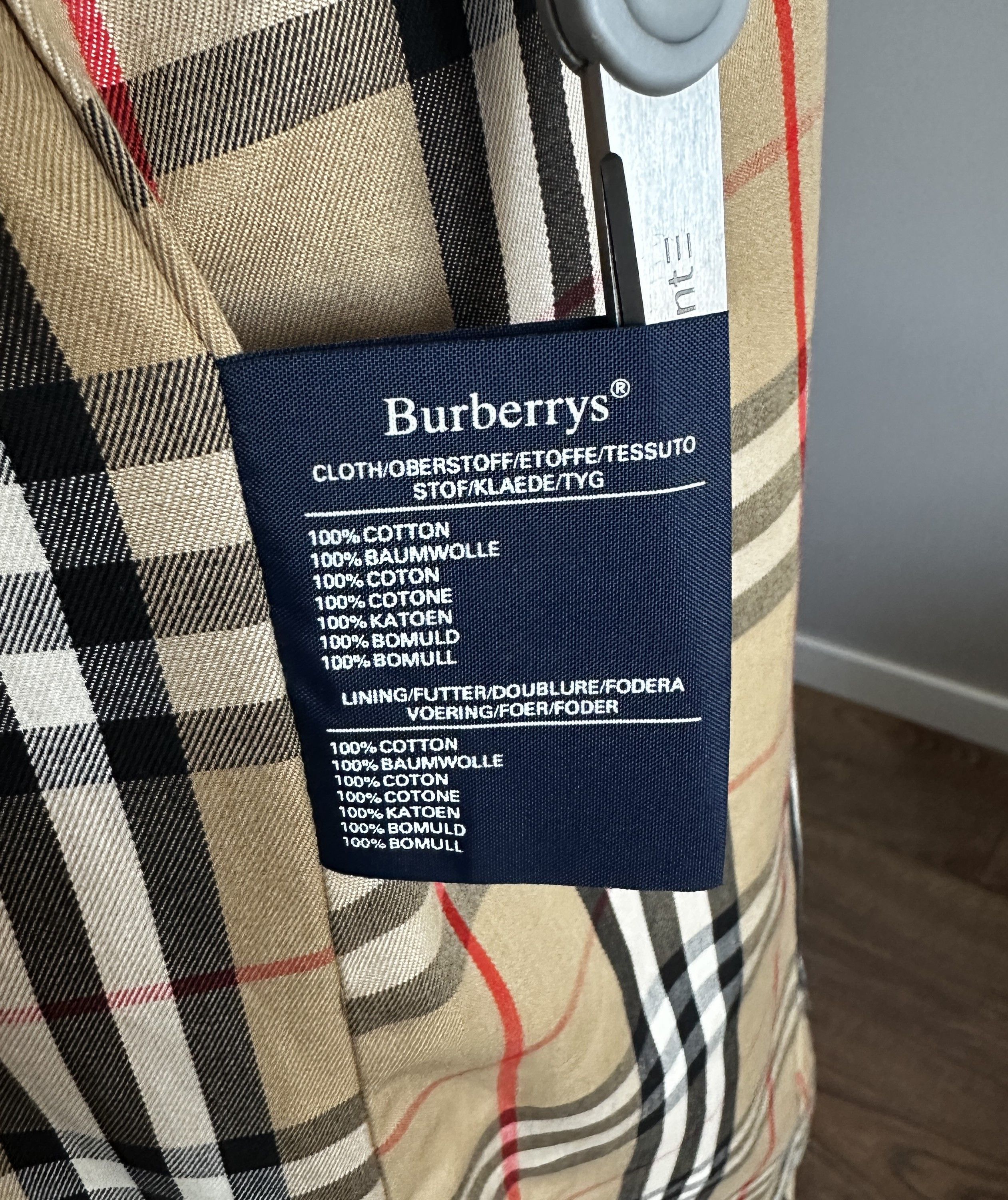 Burberry Vintage BURBERRYS 100% Cotton Long Coat Nova Check Lining Size US XL / EU 56 / 4 - 14 Thumbnail