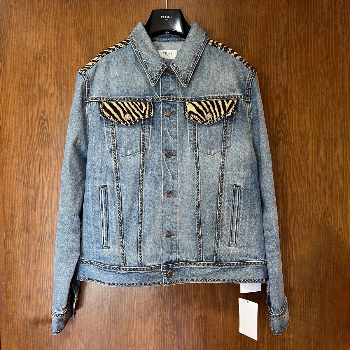 Celine × Hedi Slimane Celine Studded Denim Jacket Size US S / EU 44-46 / 1 - 1 Thumbnail