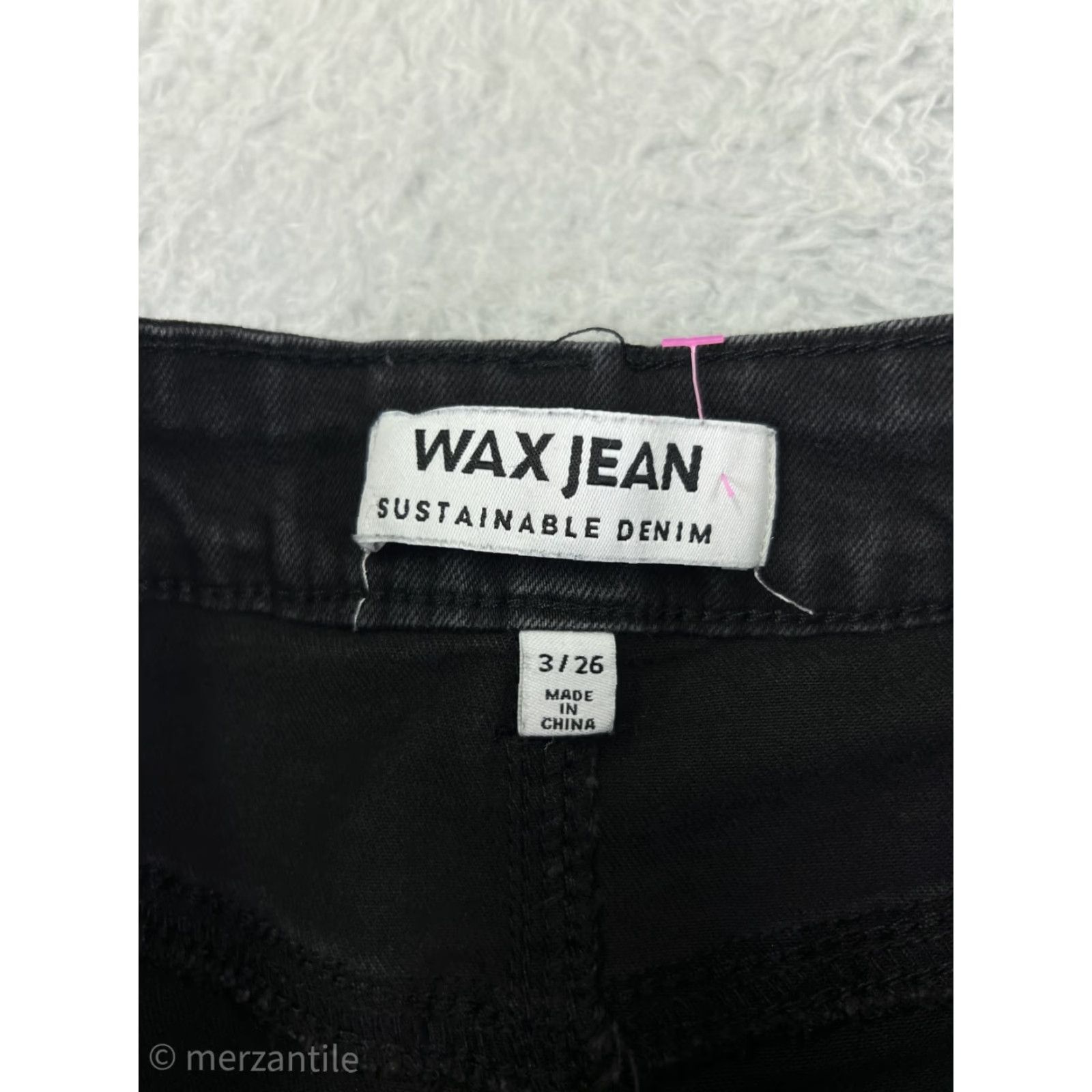 Vintage Wax Jean Jeans Women's Black Cotton Blend Denim Flared Stretch 3 Pockets Mid Rise 30 Inseam 23 Waist Denim Button Logo Embroidered Vintage No N/A Size 26" / US 2 / IT 38 - 3 Thumbnail