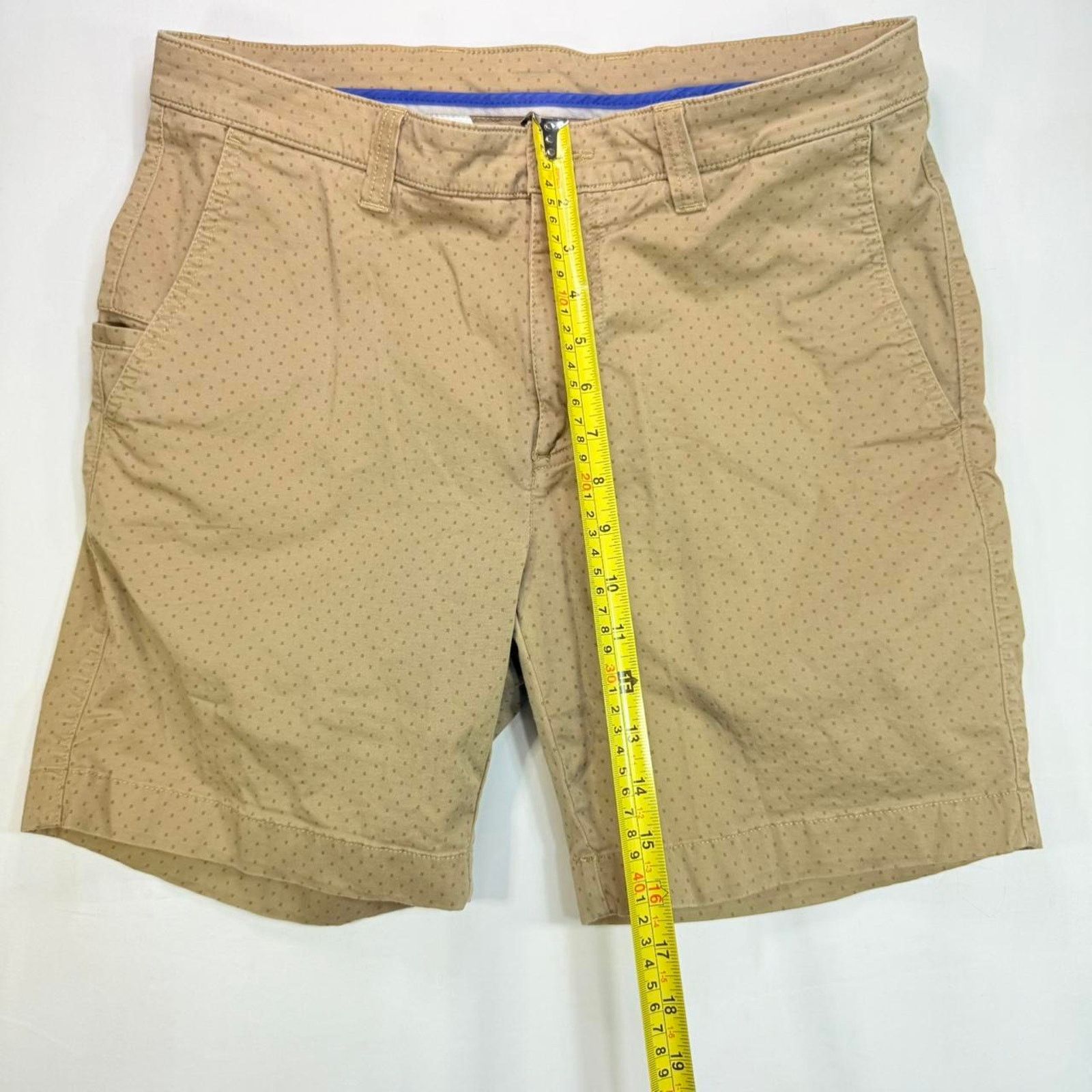 Roundtree & Yorke Tan Patterned Roundtree Yorke Trim Fit Chino Golf Shorts 34 Size US 34 / EU 50 - 4 Thumbnail