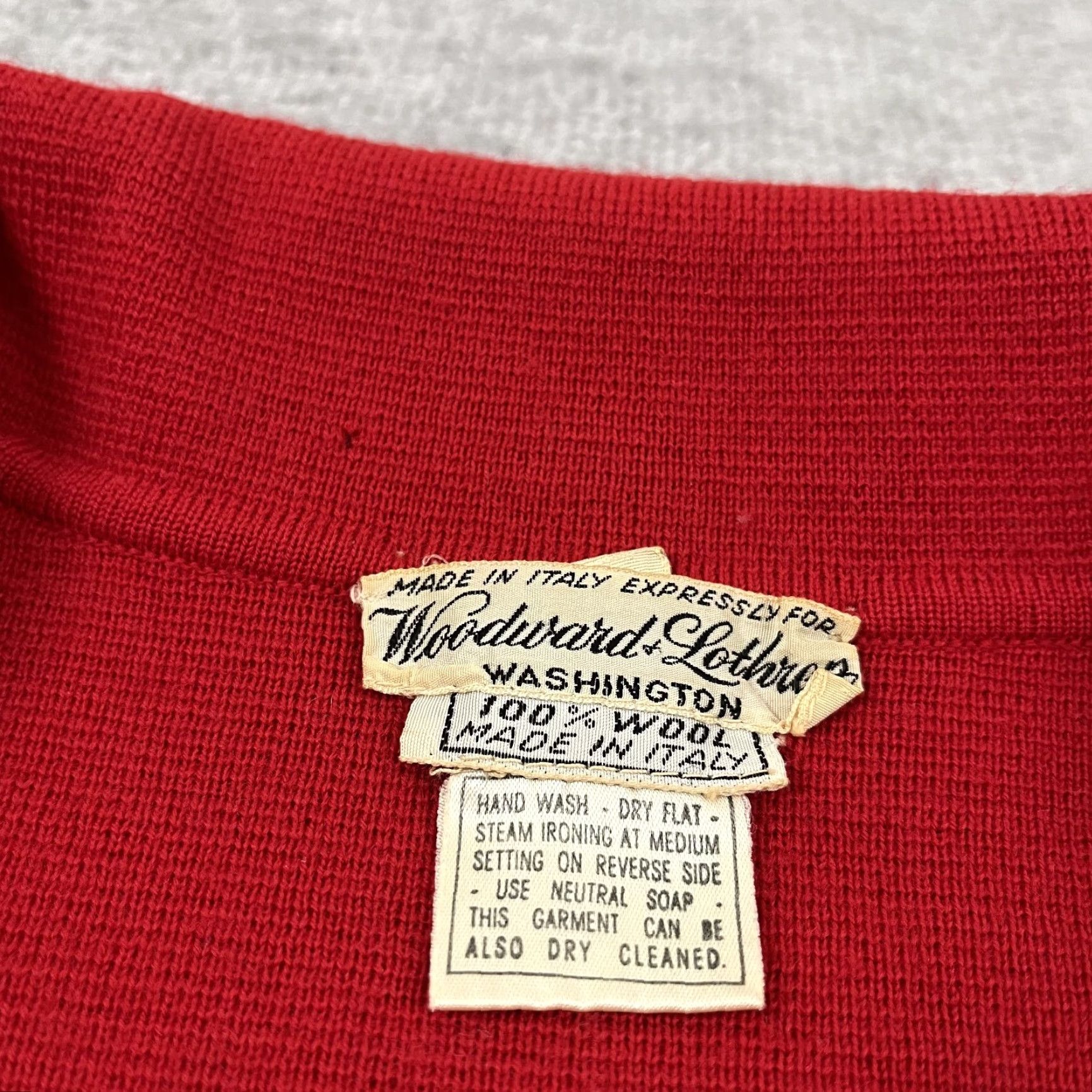 Vintage VINTAGE Woodward & Lothrop Sweater Womens M Red Wool Notched Grandpa Italy 80s Size M / US 6-8 / IT 42-44 - 2 Thumbnail