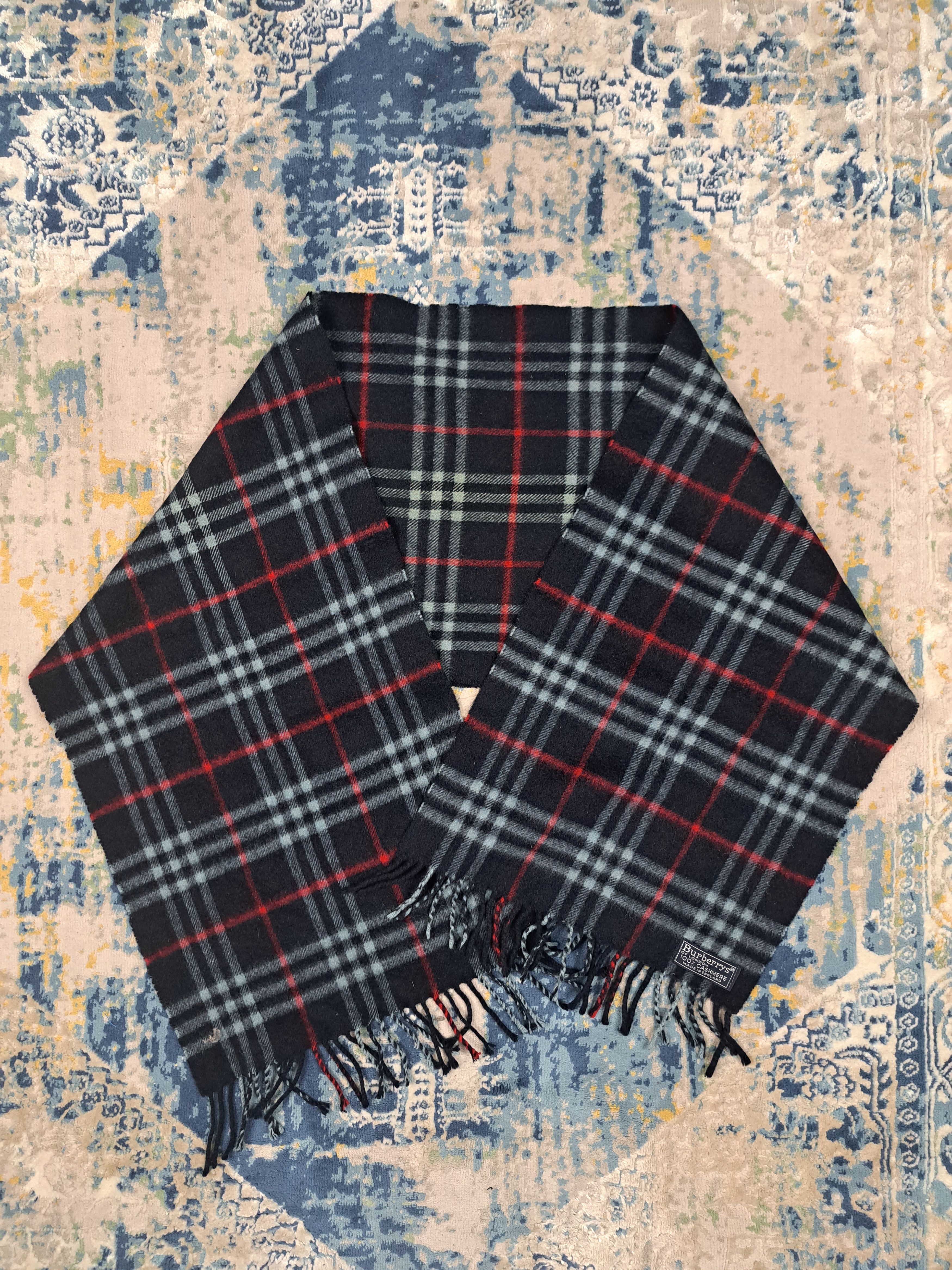 Burberry 100% Cashmere VTG 90s Burberrys Nova Check Checkered Scarf Size ONE SIZE - 1 Thumbnail