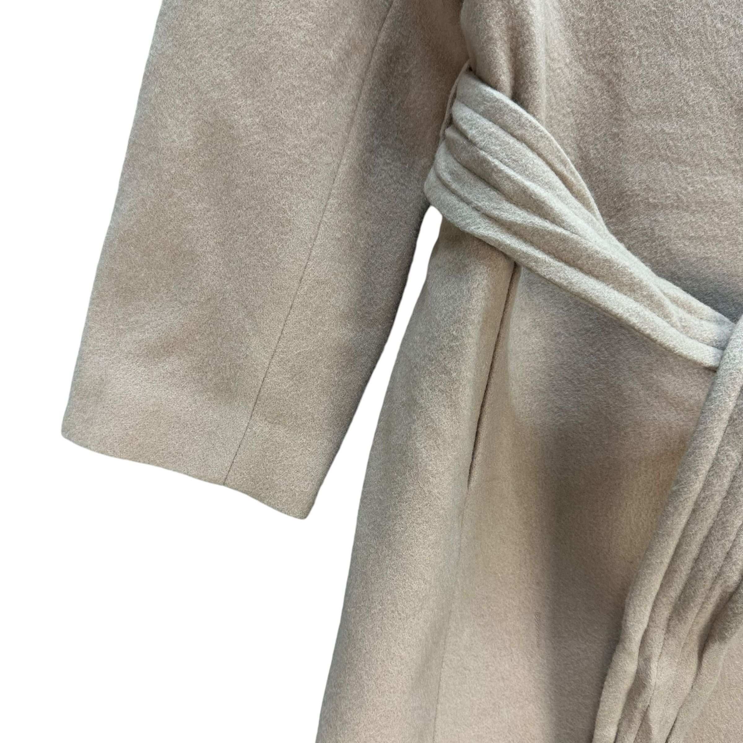 Japanese Brand SNIDEL Wool Nylon Cashmere Belted Long Coat #A69-1670 Size L / US 10 / IT 46 - 4 Thumbnail
