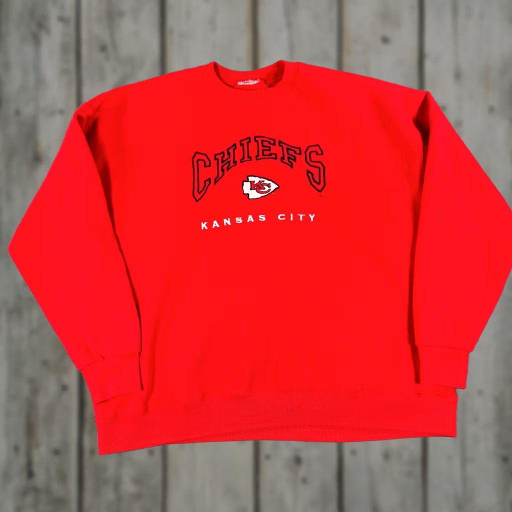 Lee VINTAGE Lee Sport Sweatshirt KC Chiefs Red 2XL Crewneck Mens Embroidered Logo Graphic Print Oversized Football 90s Size US XXL / EU 58 / 5 - 1 Thumbnail