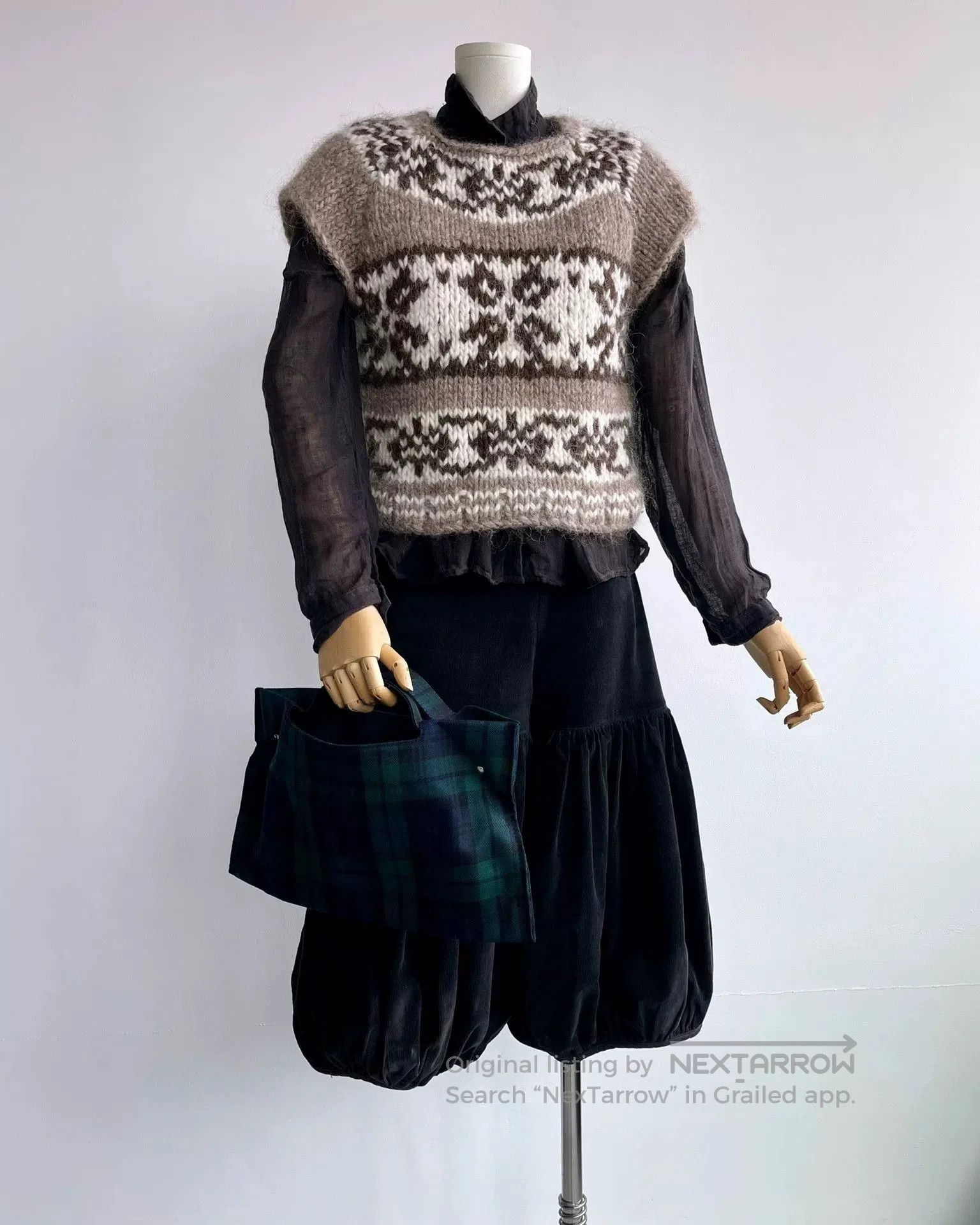 Kapital Vintage Black Corduroy Lantern Pants. Size 23" - 2 Thumbnail