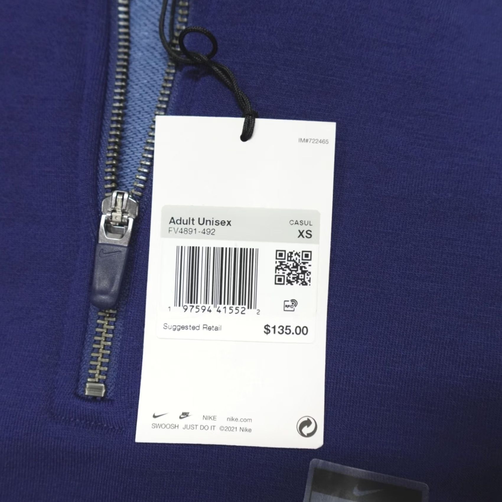 Nike Nike Wool Classics 1/4 Zip Relaxed Fit Sweater XS Blue Void FV4891-492 Size US XS / EU 42 / 0 - 4 Thumbnail