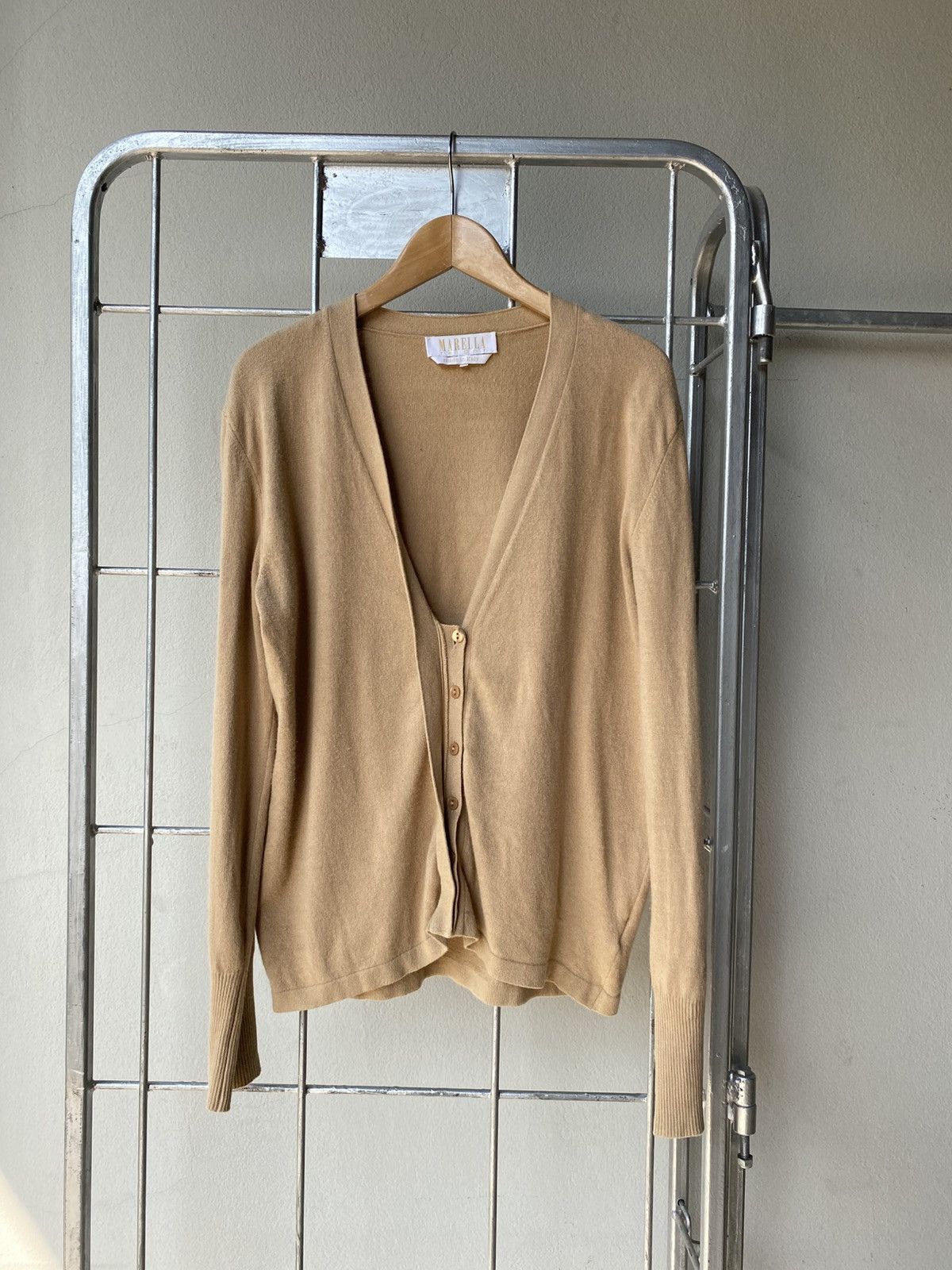 Marella MARELLA Brown Soft Knit Deep-V Cardigan Size M / US 6-8 / IT 42-44 - 1 Thumbnail