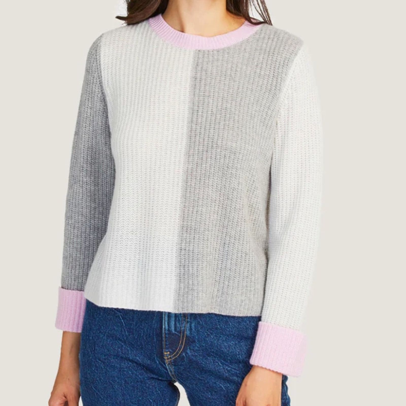 Autumn Cashmere Boxy Color Block Shaker Crew in Sweater from Autumn Cashmere Size XL / US 12-14 / IT 48-50 - 11 Thumbnail