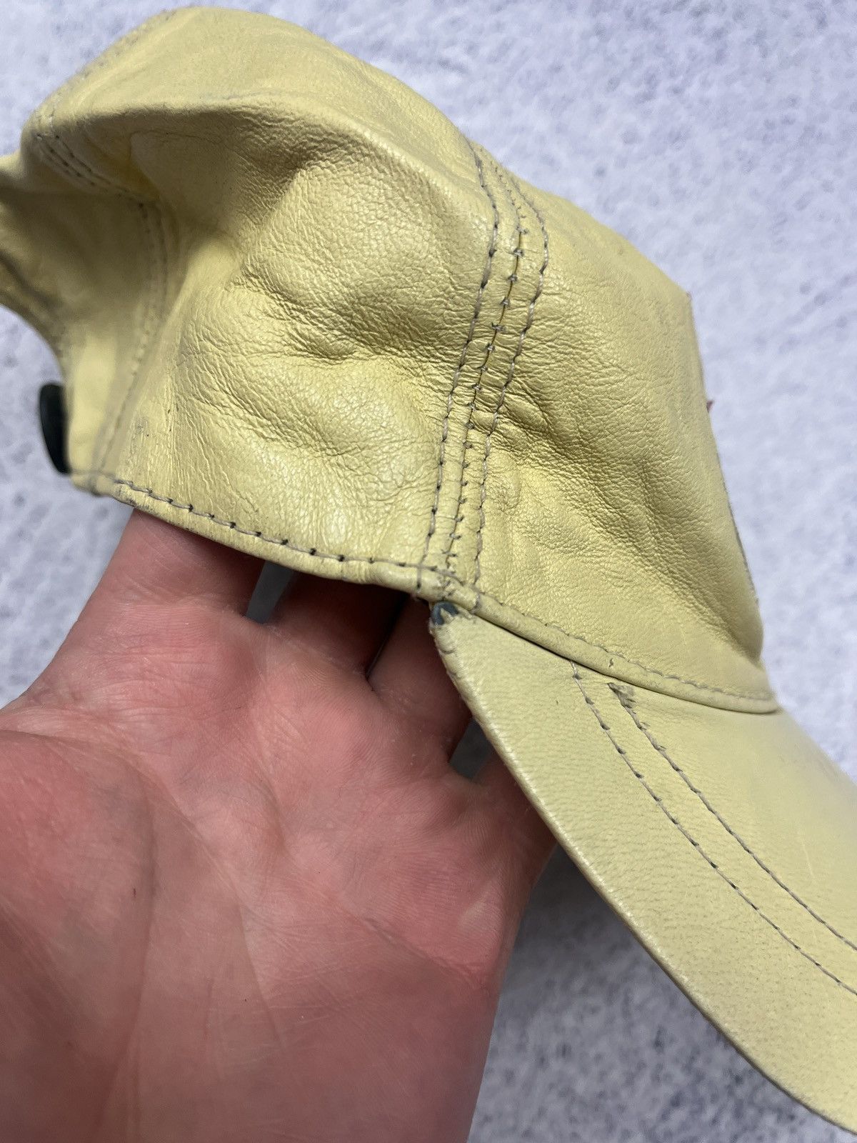 Vintage Vintage Audi Big Logo Leather Racing Cap Hat Moto 90’s Rare Size ONE SIZE - 9 Thumbnail